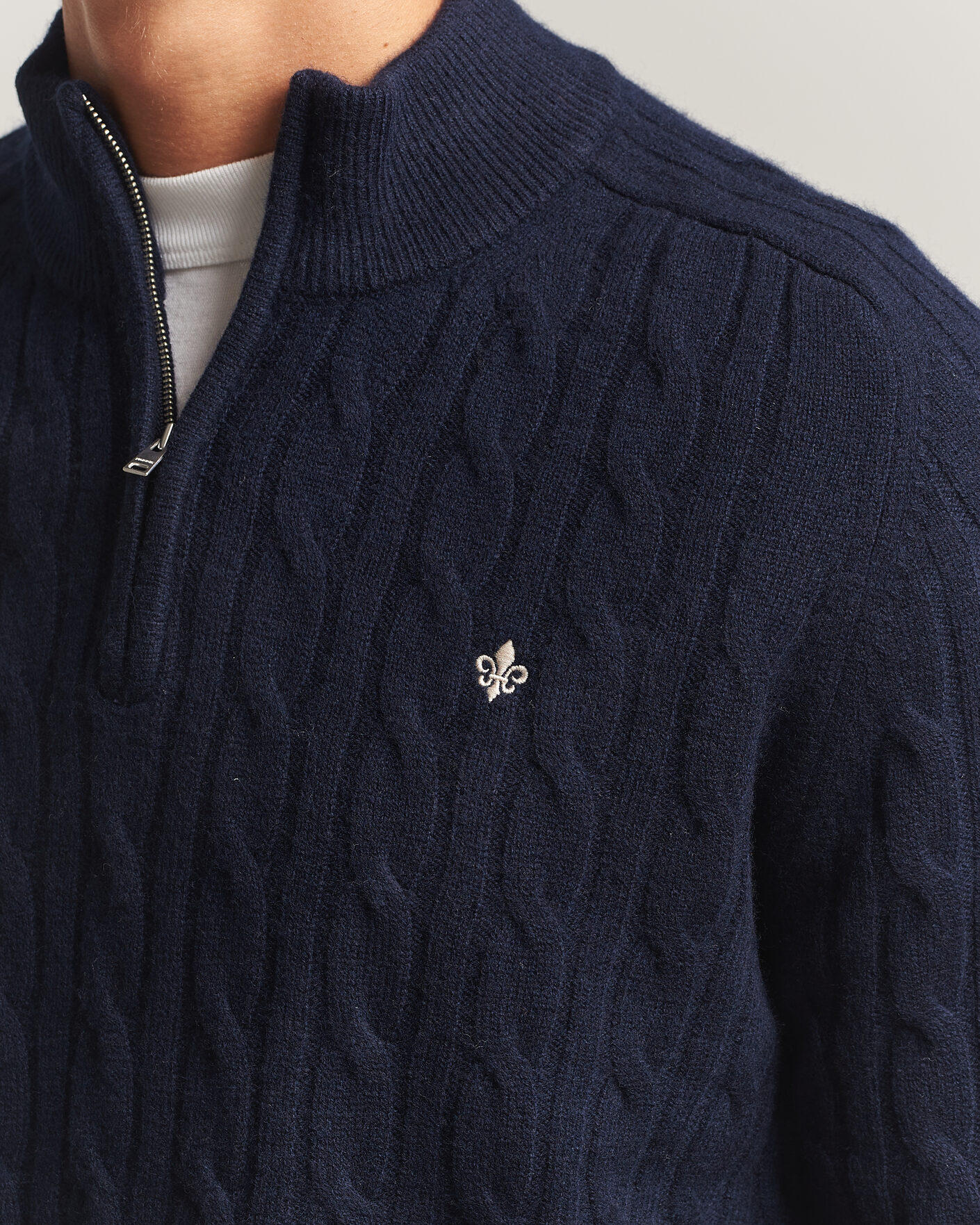 Herr | Tröjor | Morris | Hertford Cable Half Zip Navy