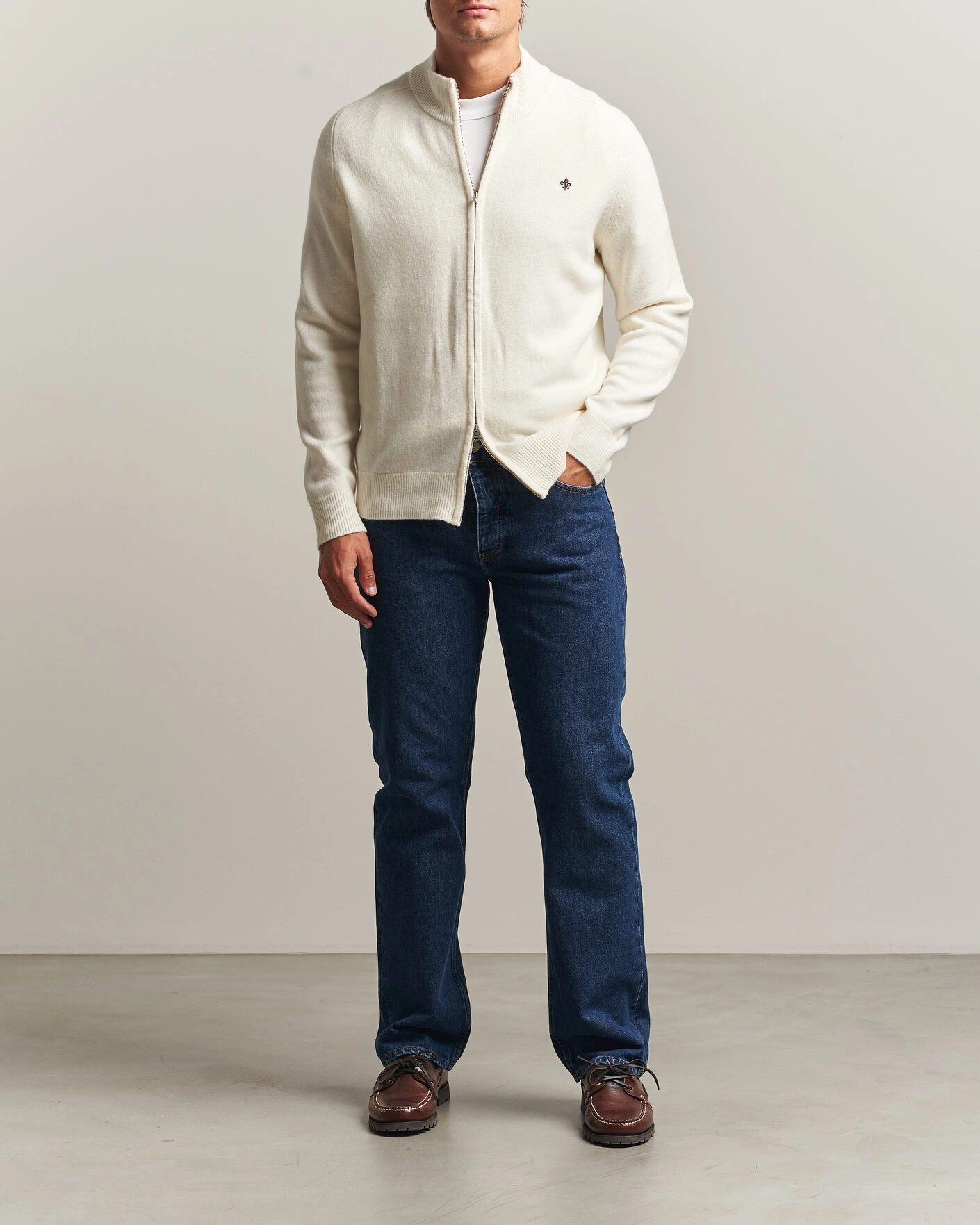 Herr | Tröjor | Morris | Hertford Zip Cardigan Off White