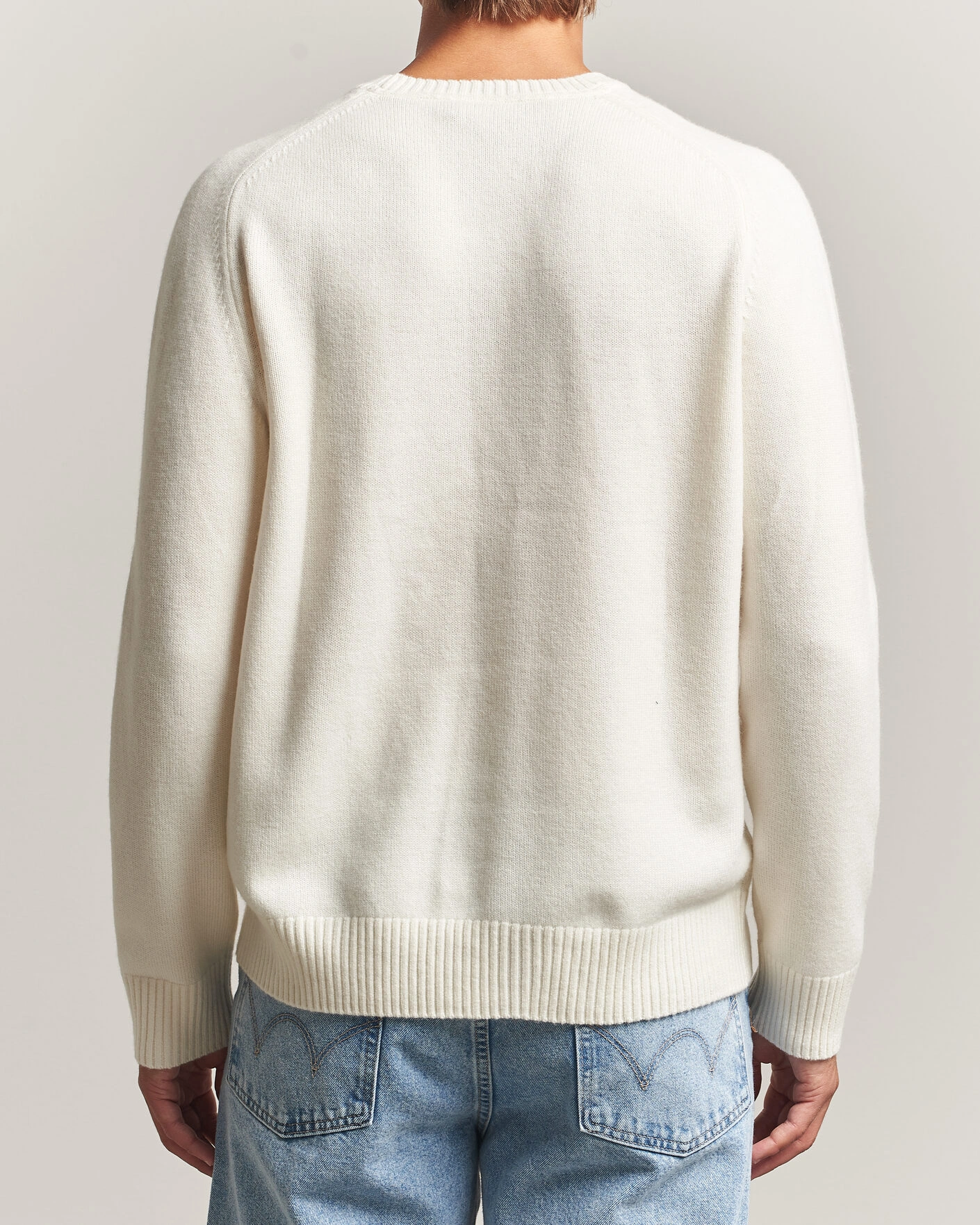 Herr | Tröjor | Morris | Hertford Lambswool Crew Neck Off White