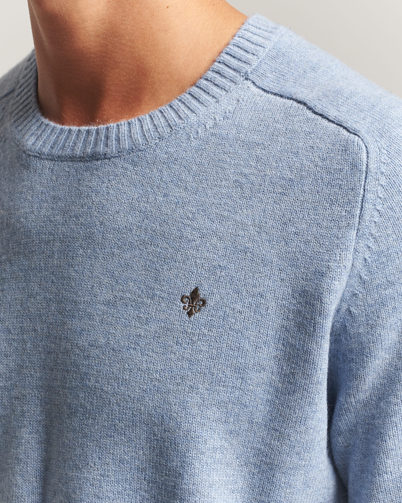 Herr | Tröjor | Morris | Hertford Lambswool Crew Neck Blue