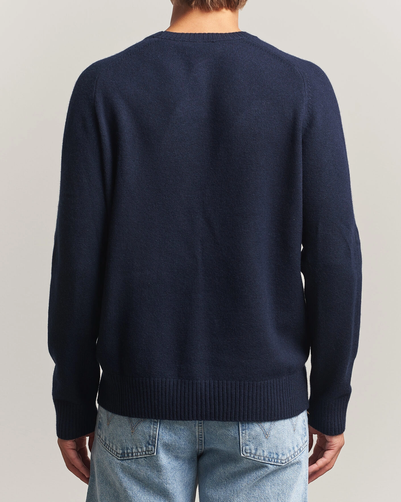Herr | Tröjor | Morris | Hertford Lambswool Crew Neck Navy