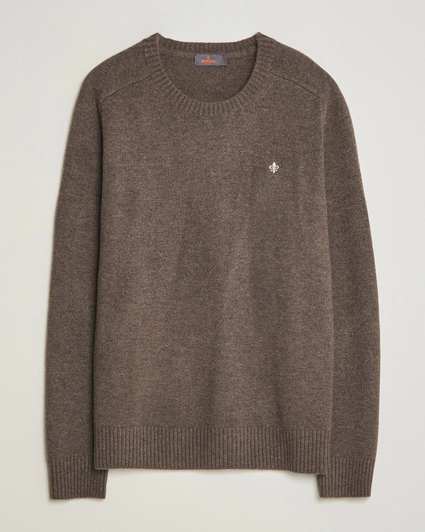 Herr | Tröjor | Morris | Hertford Lambswool Crew Neck Brown