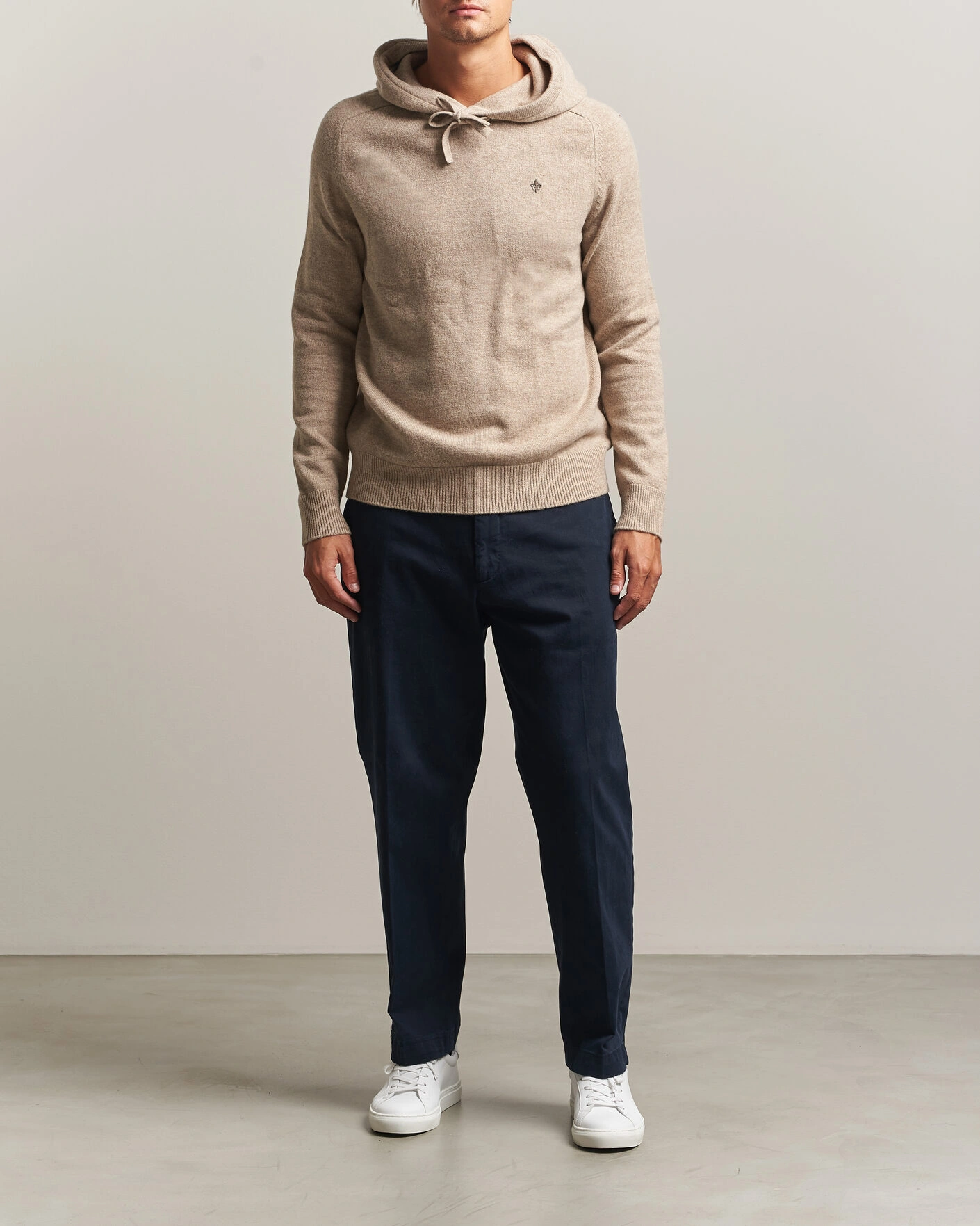 Herr | Tröjor | Morris | Hertford Lambswool Hoodie Khaki