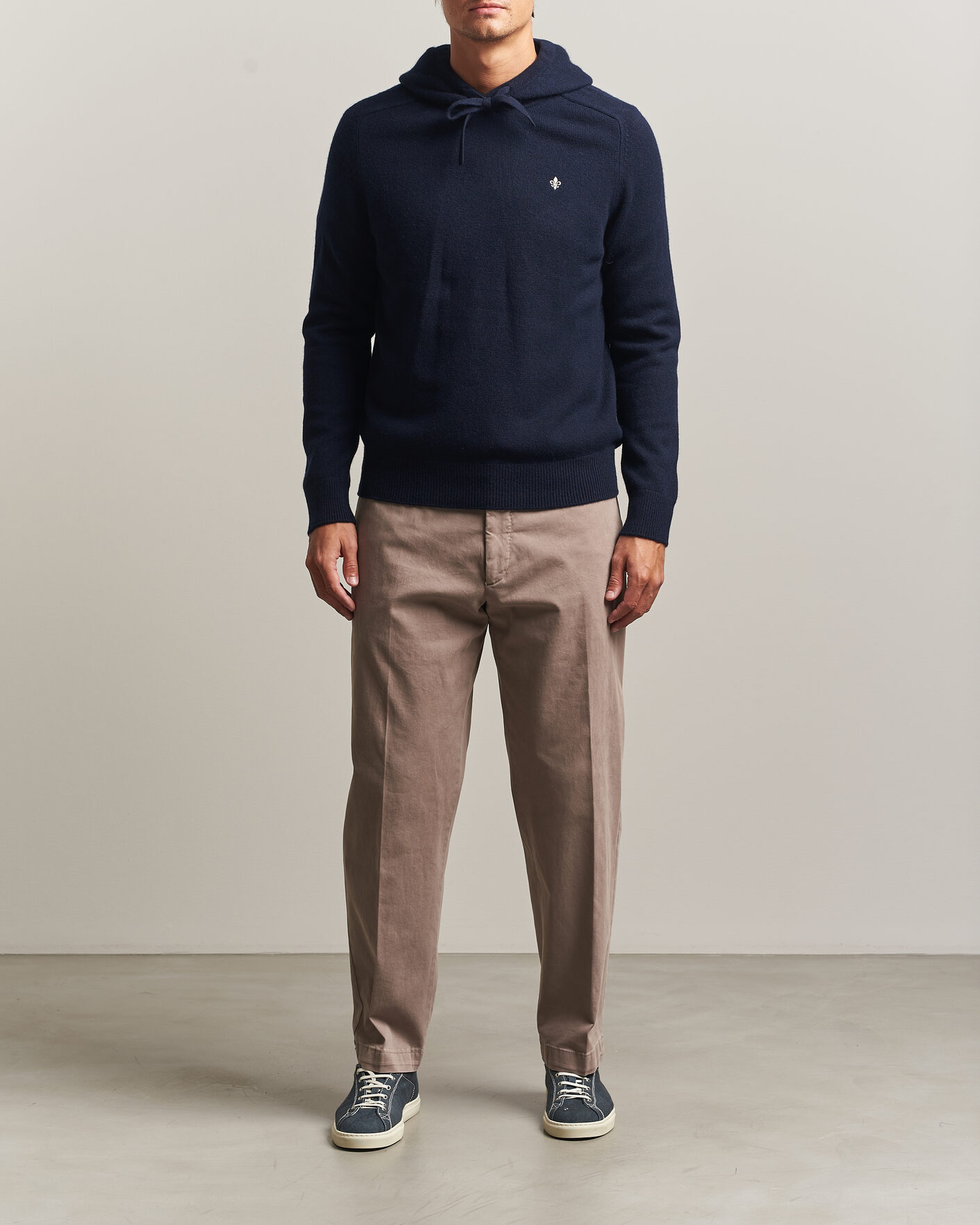 Herr | Tröjor | Morris | Hertford Lambswool Hoodie Navy