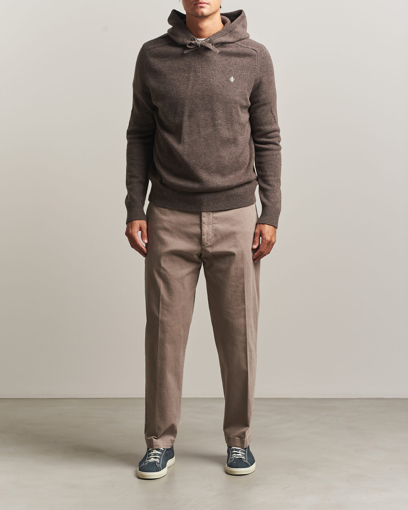 Herr | Tröjor | Morris | Hertford Lambswool Hoodie Brown