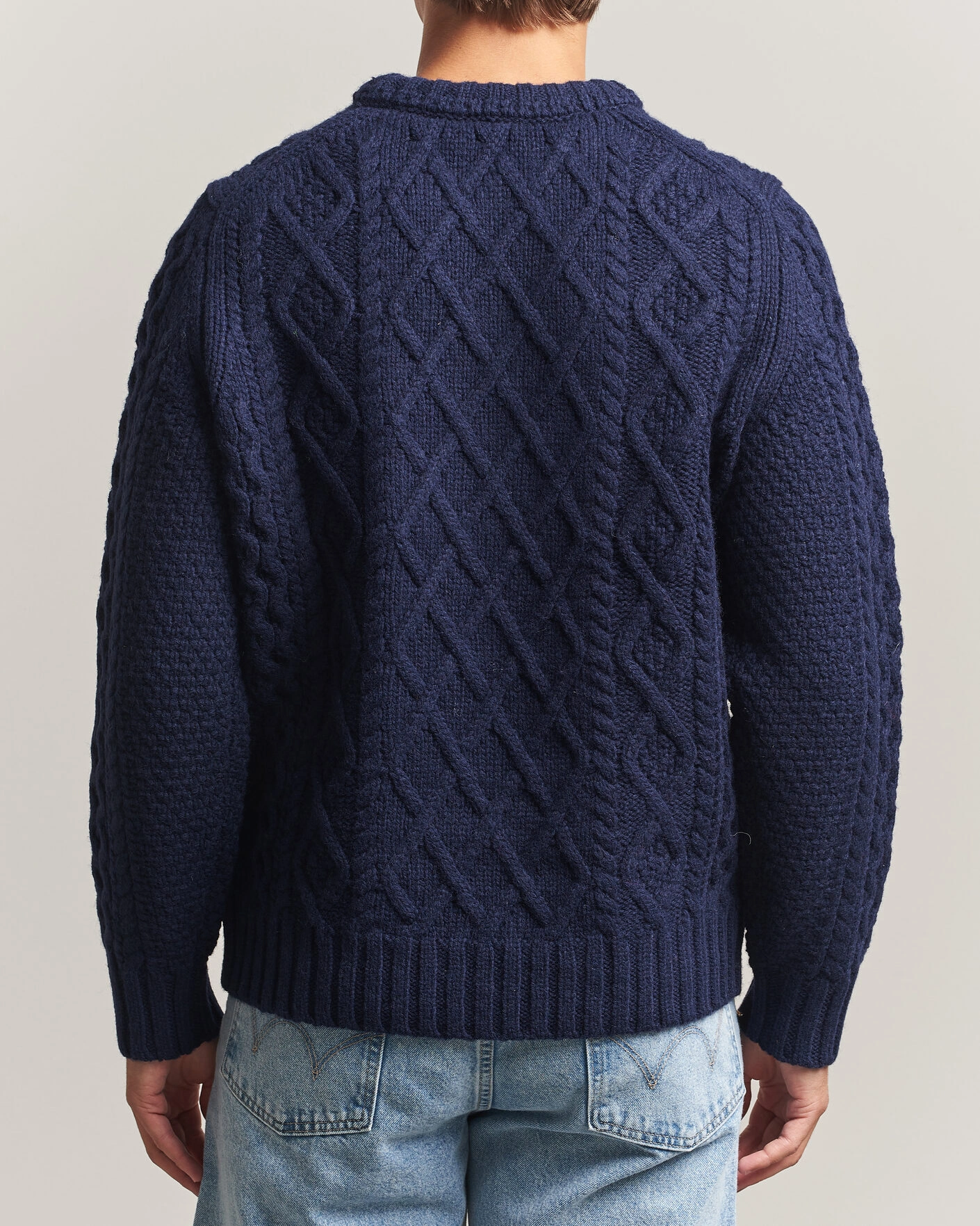 Herr | Tröjor | Morris | Ramsey Cable Sweater Navy