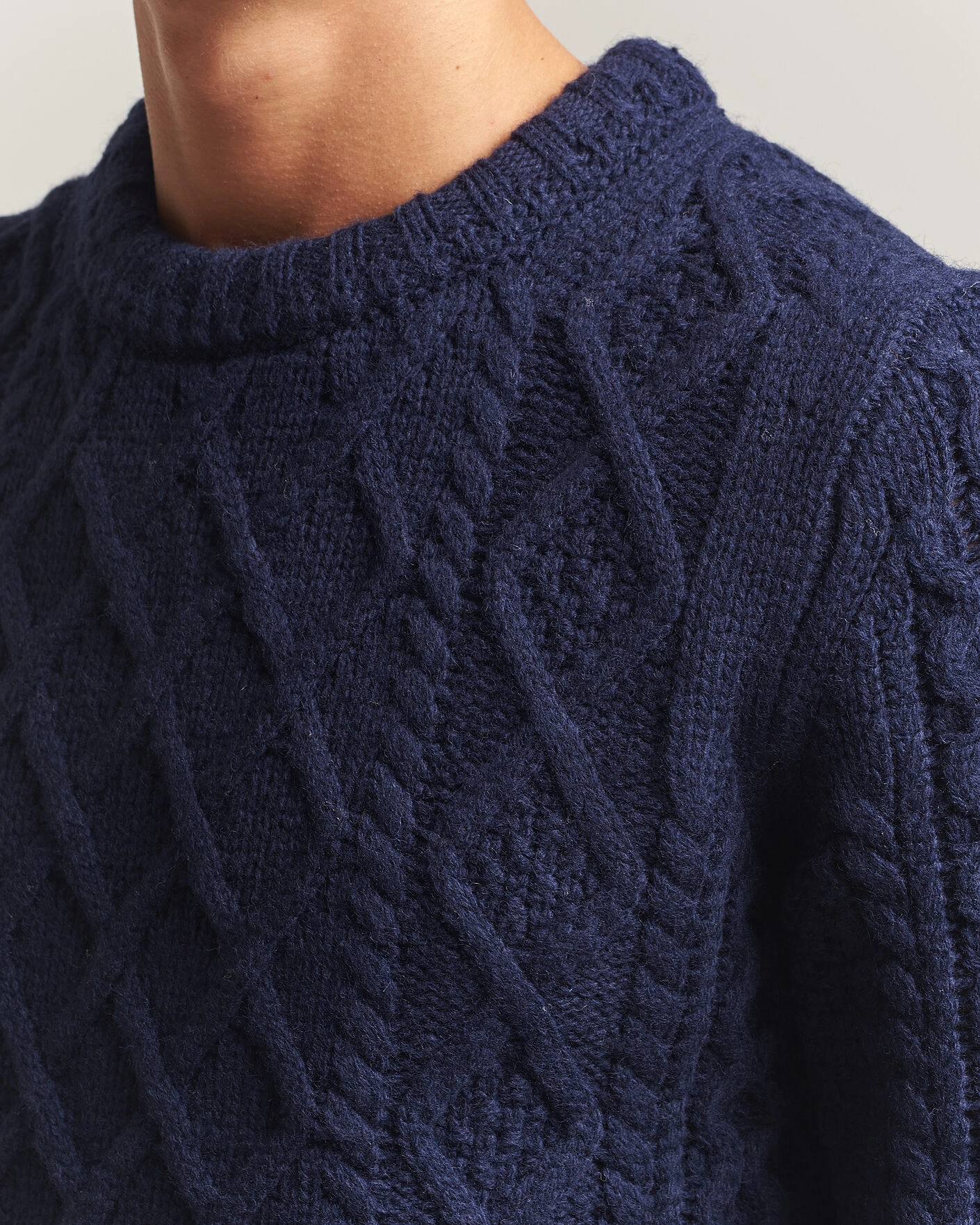 Herr | Tröjor | Morris | Ramsey Cable Sweater Navy