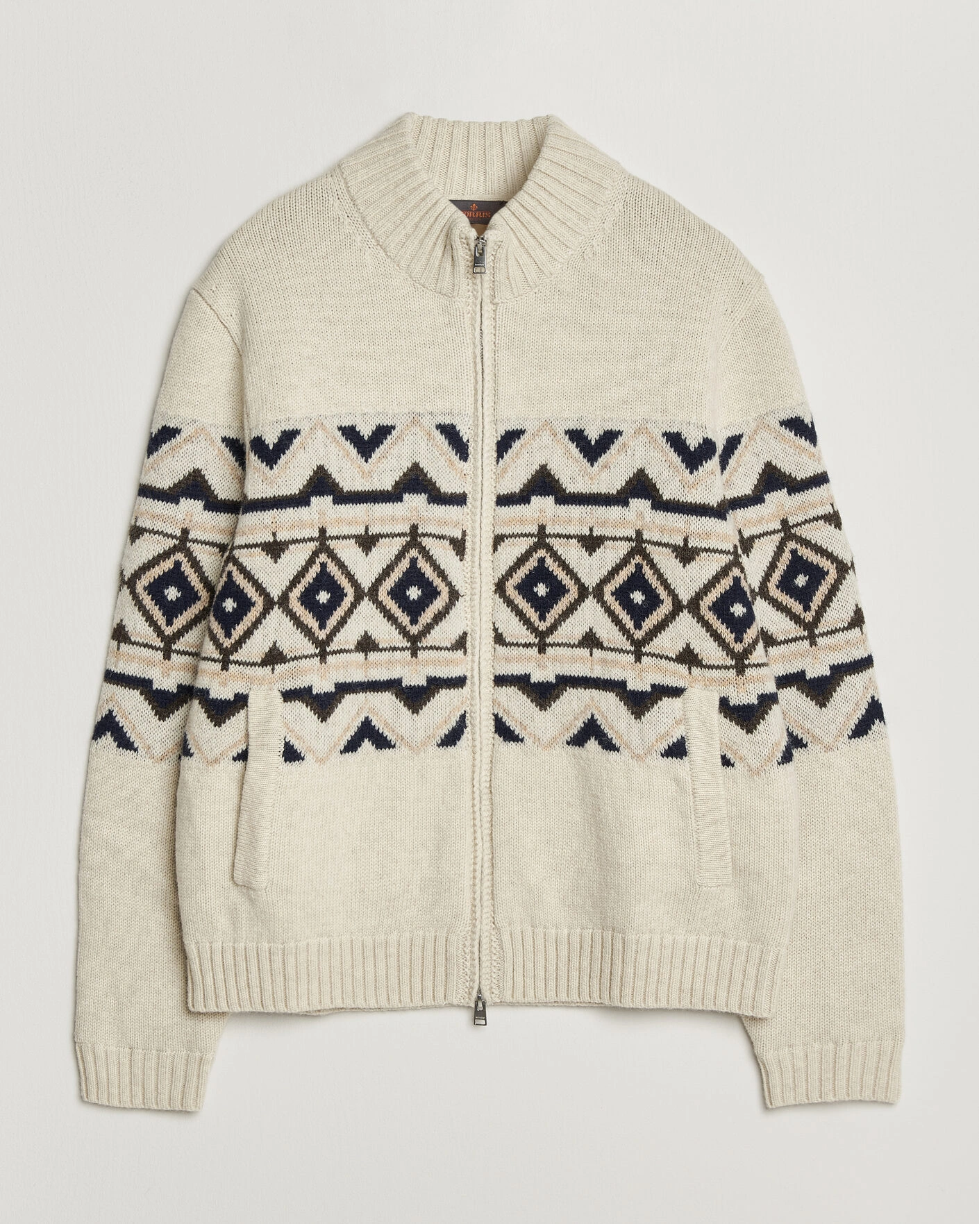 Herr | Tröjor | Morris | Hadley Zip Cardigan Off White