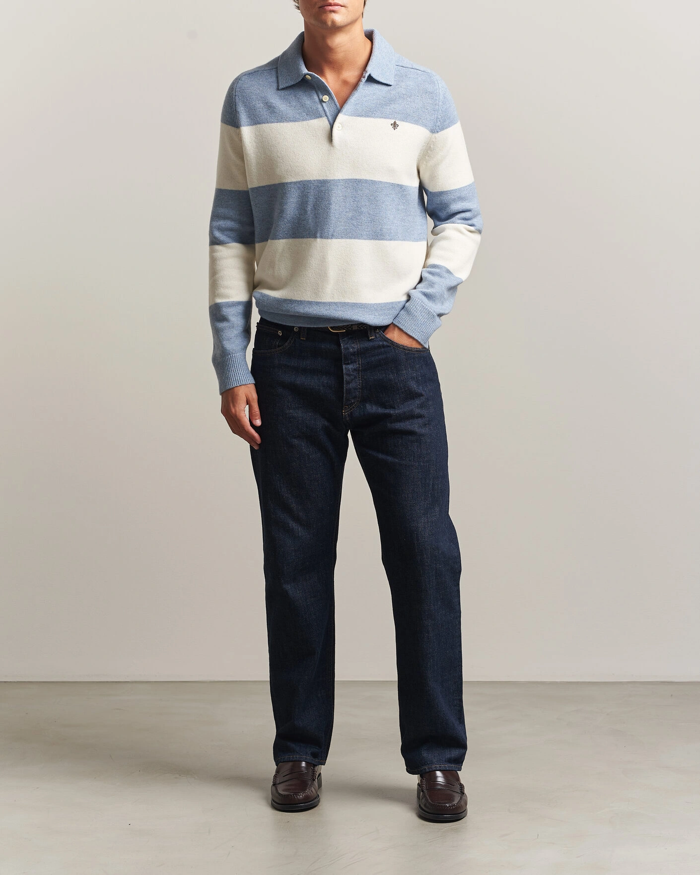 Herr | Tröjor | Morris | Hertford Knitted Polo Blue