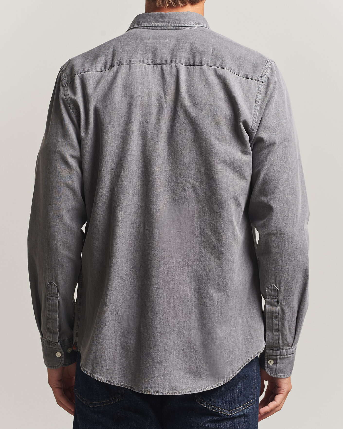 Herr | Skjortor | Morris | Light Denim Shirt Grey