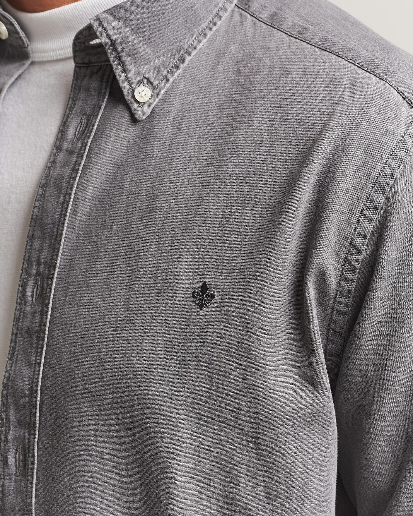 Herr | Skjortor | Morris | Light Denim Shirt Grey