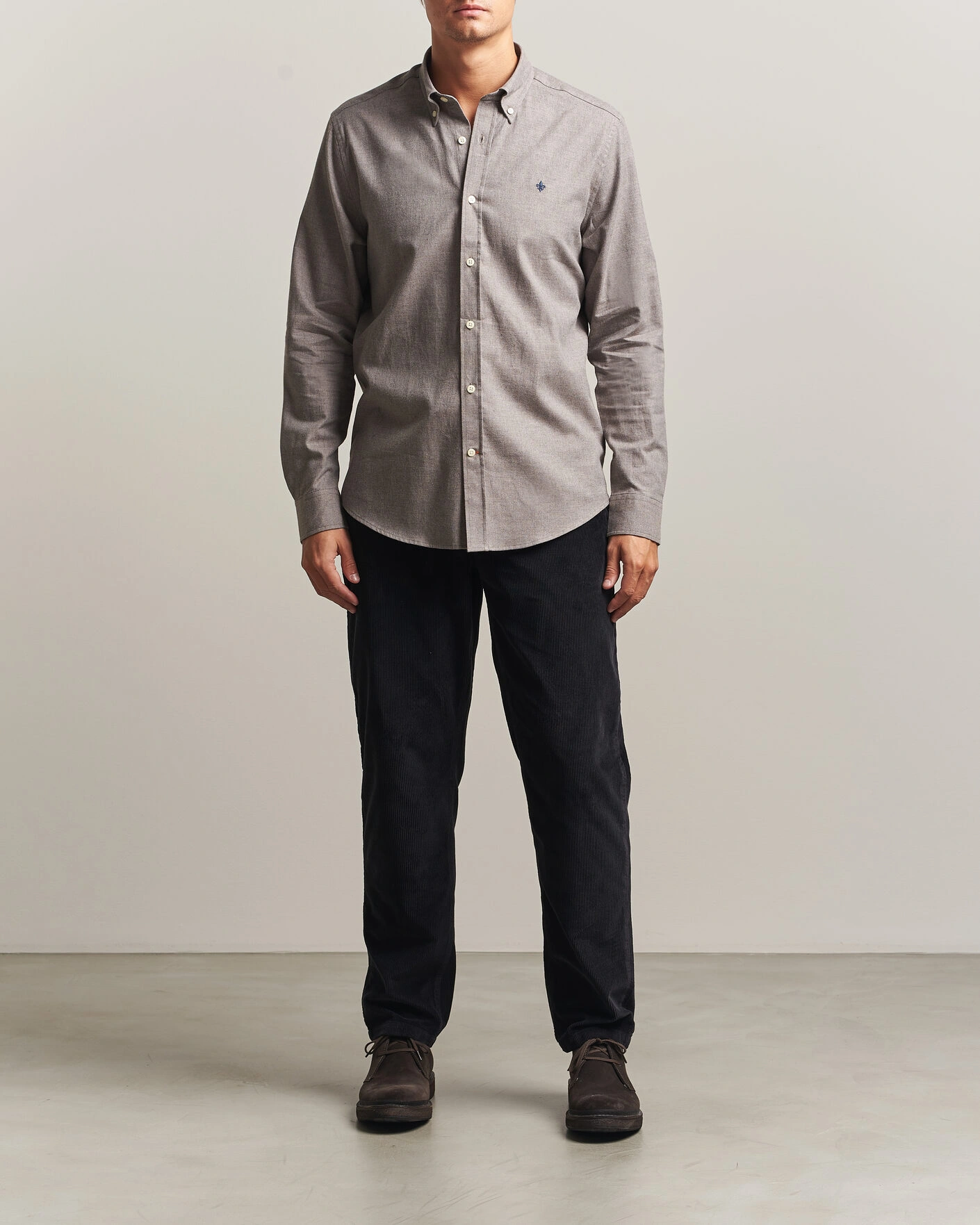 Herr | Skjortor | Morris | Watts Flannel Shirt Grey