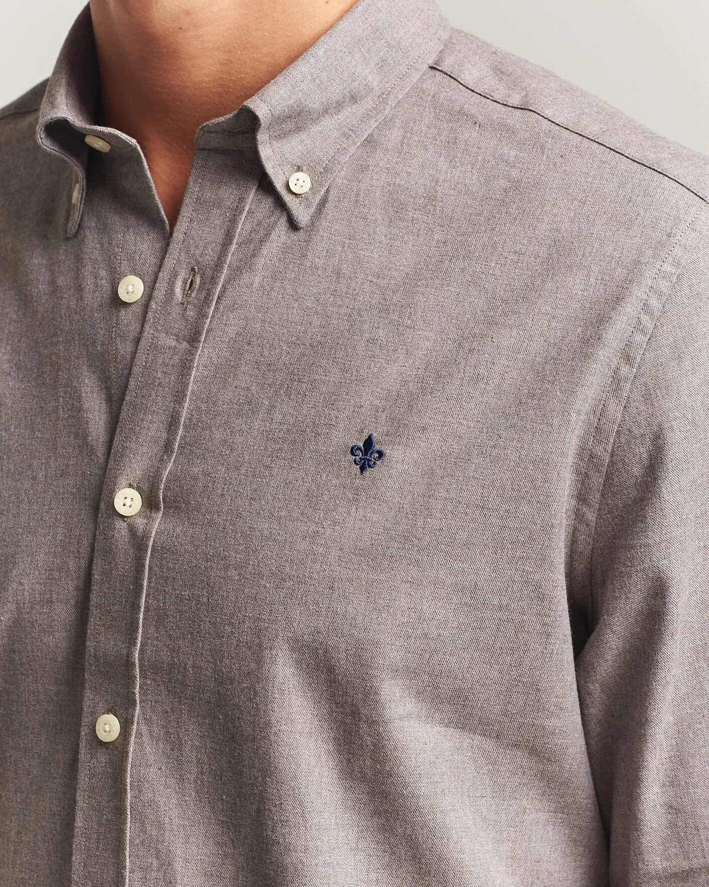 Herr | Skjortor | Morris | Watts Flannel Shirt Grey