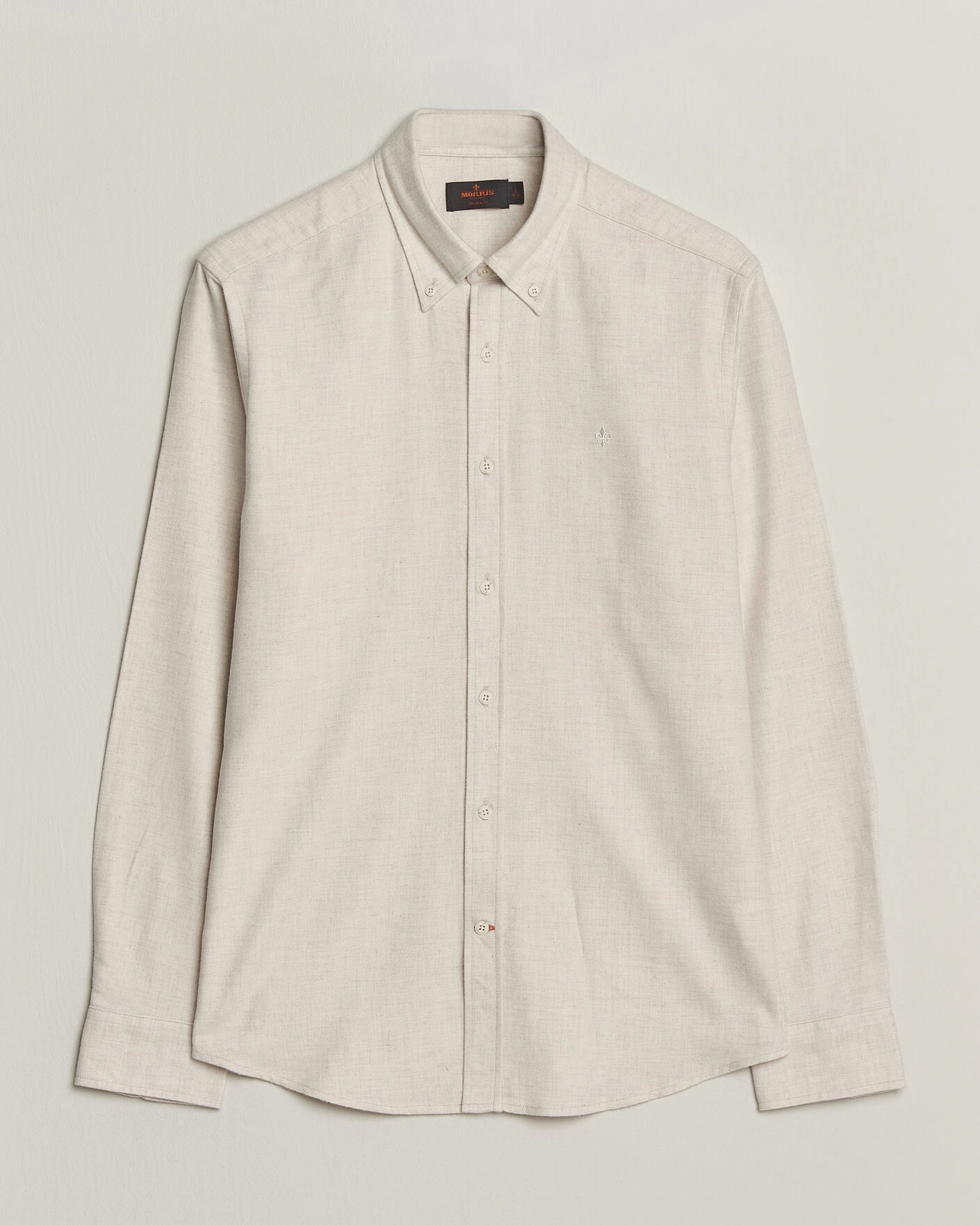 Herr | Skjortor | Morris | Flannel Herringbone Shirt Off White