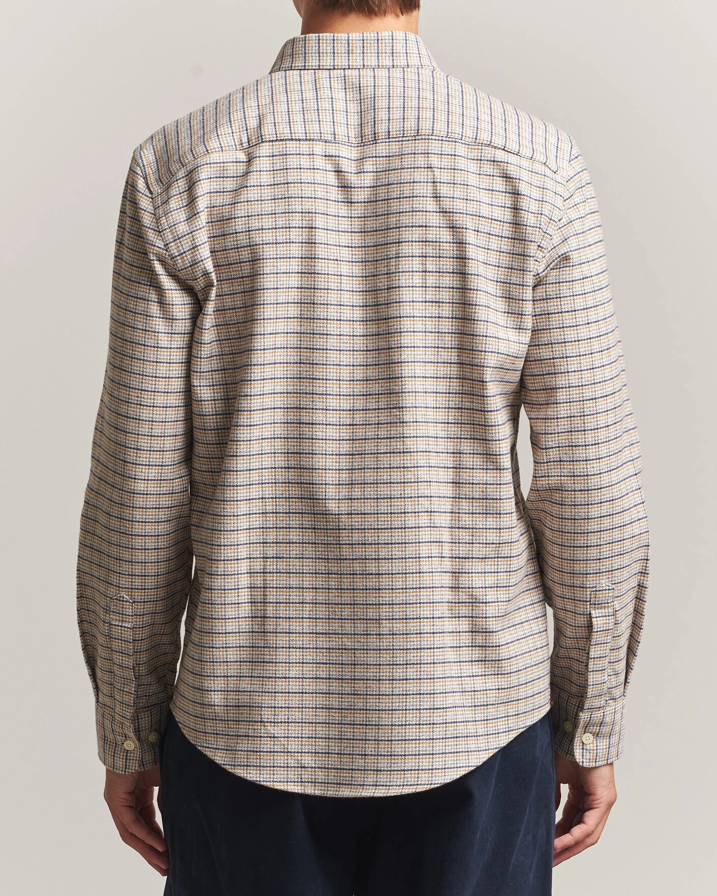 Herr | Skjortor | Morris | Flannel Mouliné Shirt Khaki