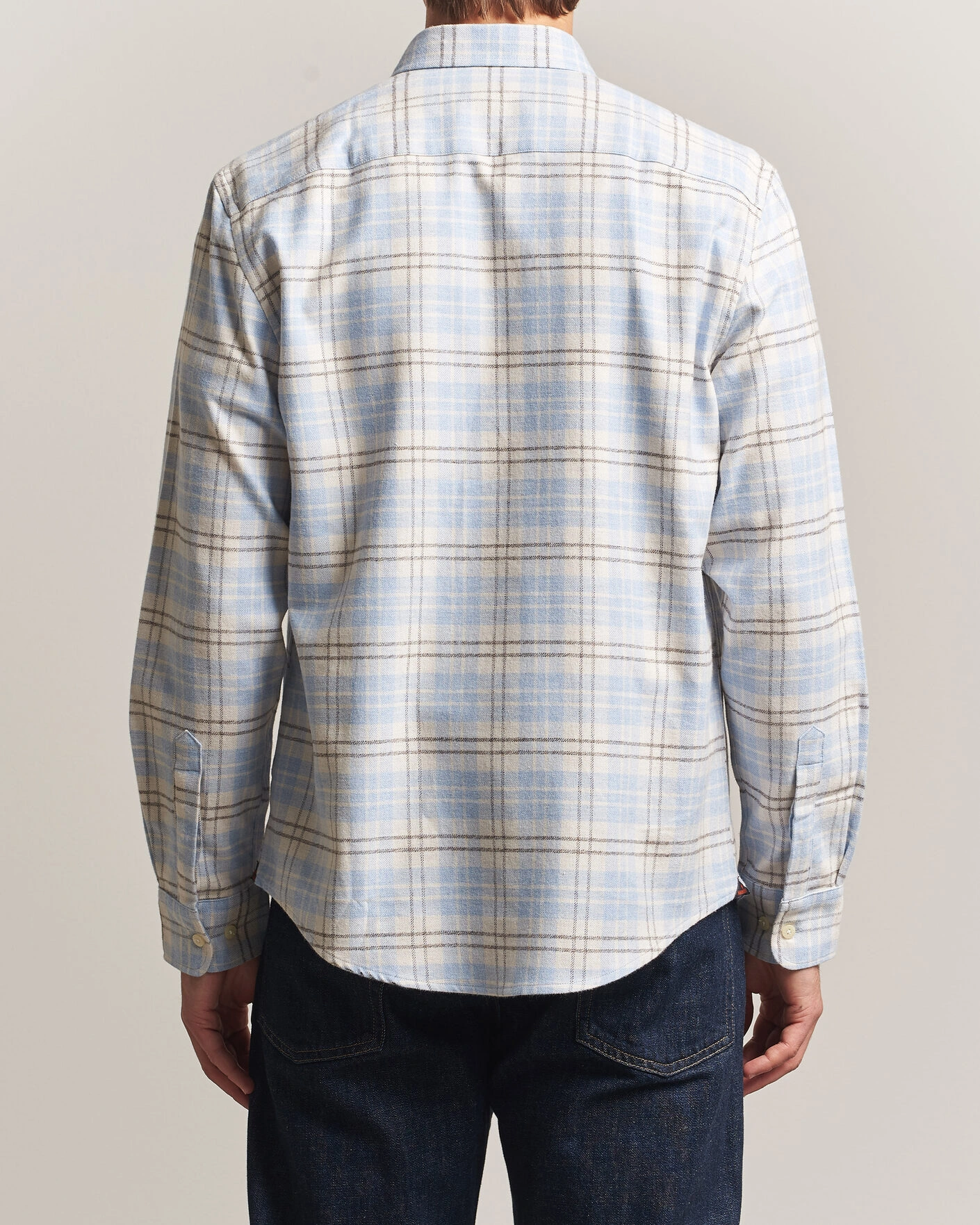 Herr | Skjortor | Morris | Flannel Mouliné Shirt Light Blue