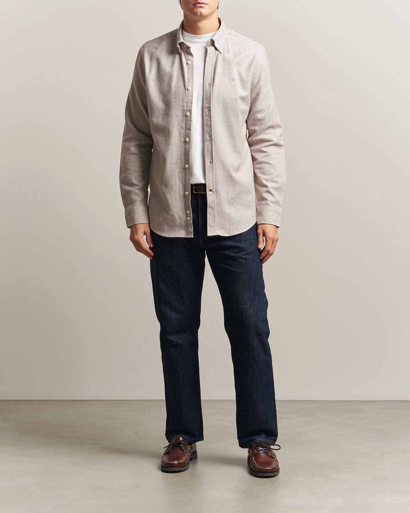 Herr | Skjortor | Morris | Flannel Check Shirt Khaki