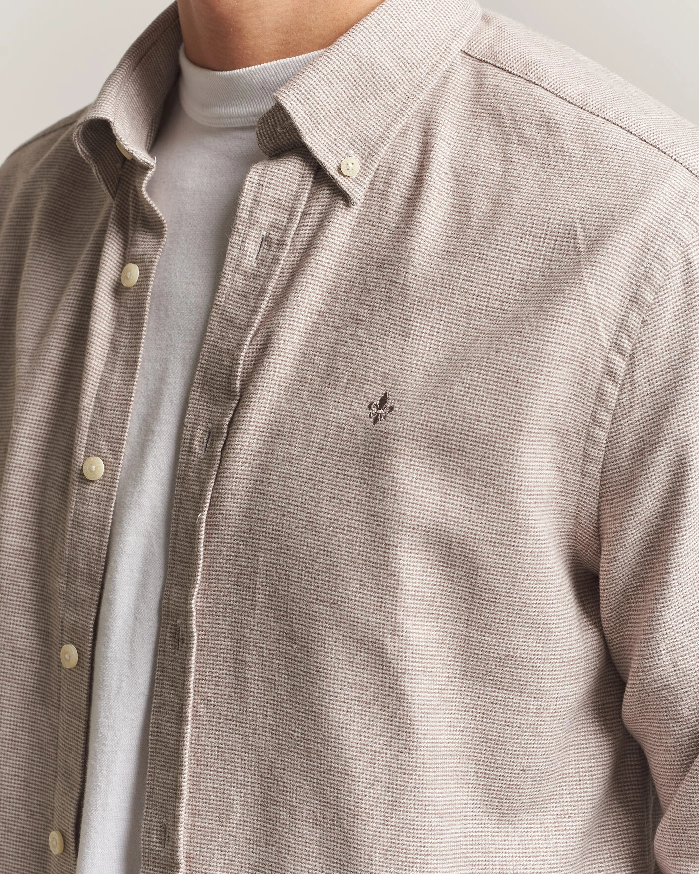 Herr | Skjortor | Morris | Flannel Check Shirt Khaki