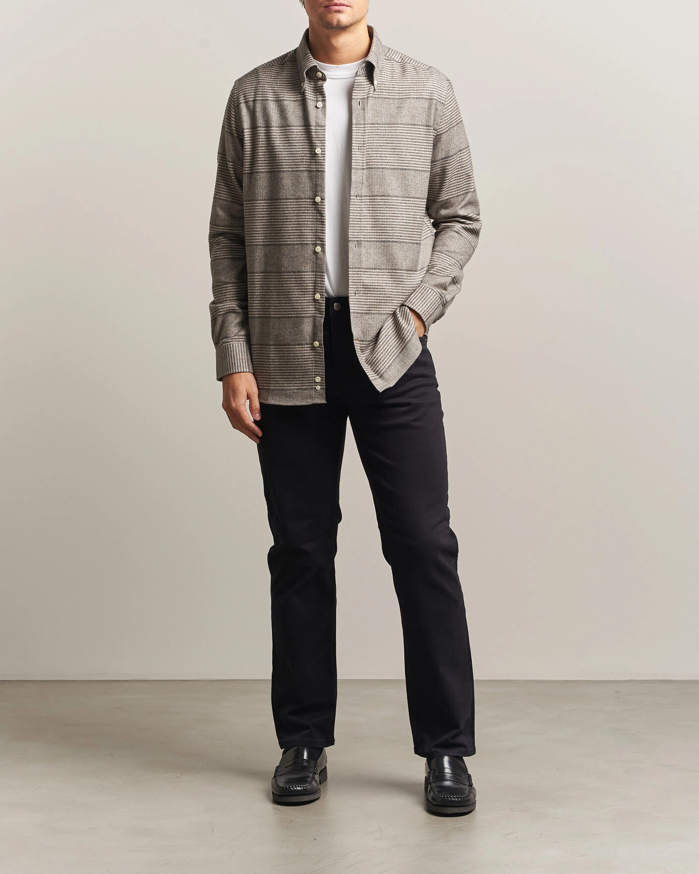 Herr | Skjortor | Morris | Soft Lama Check Shirt Camel