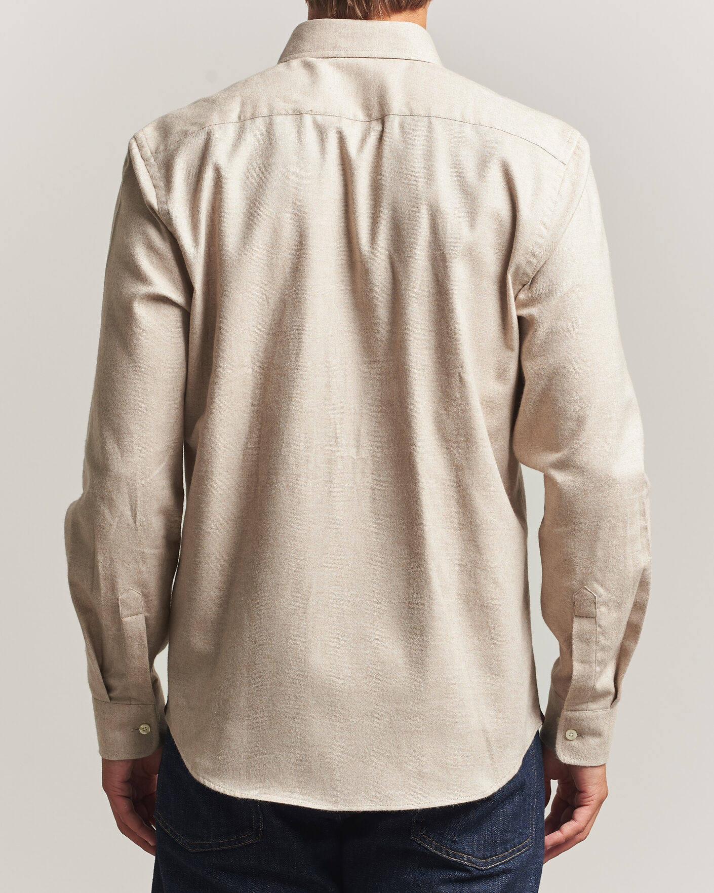 Herr | Skjortor | Morris | Cashmere Twill Shirt Khaki