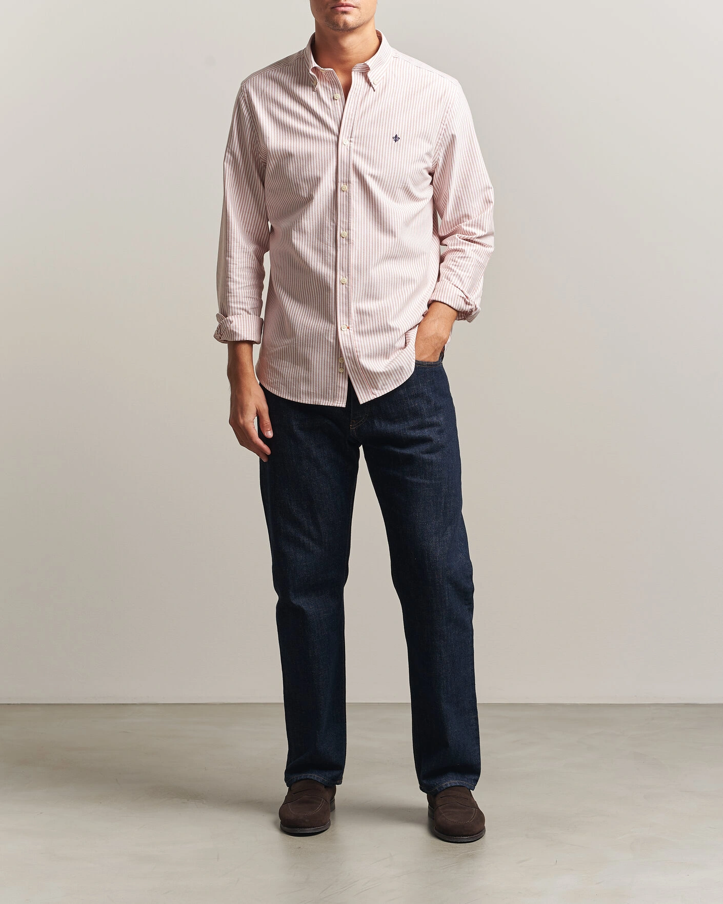Herr | Skjortor | Morris | Douglas Oxford Stripe Shirt Orange