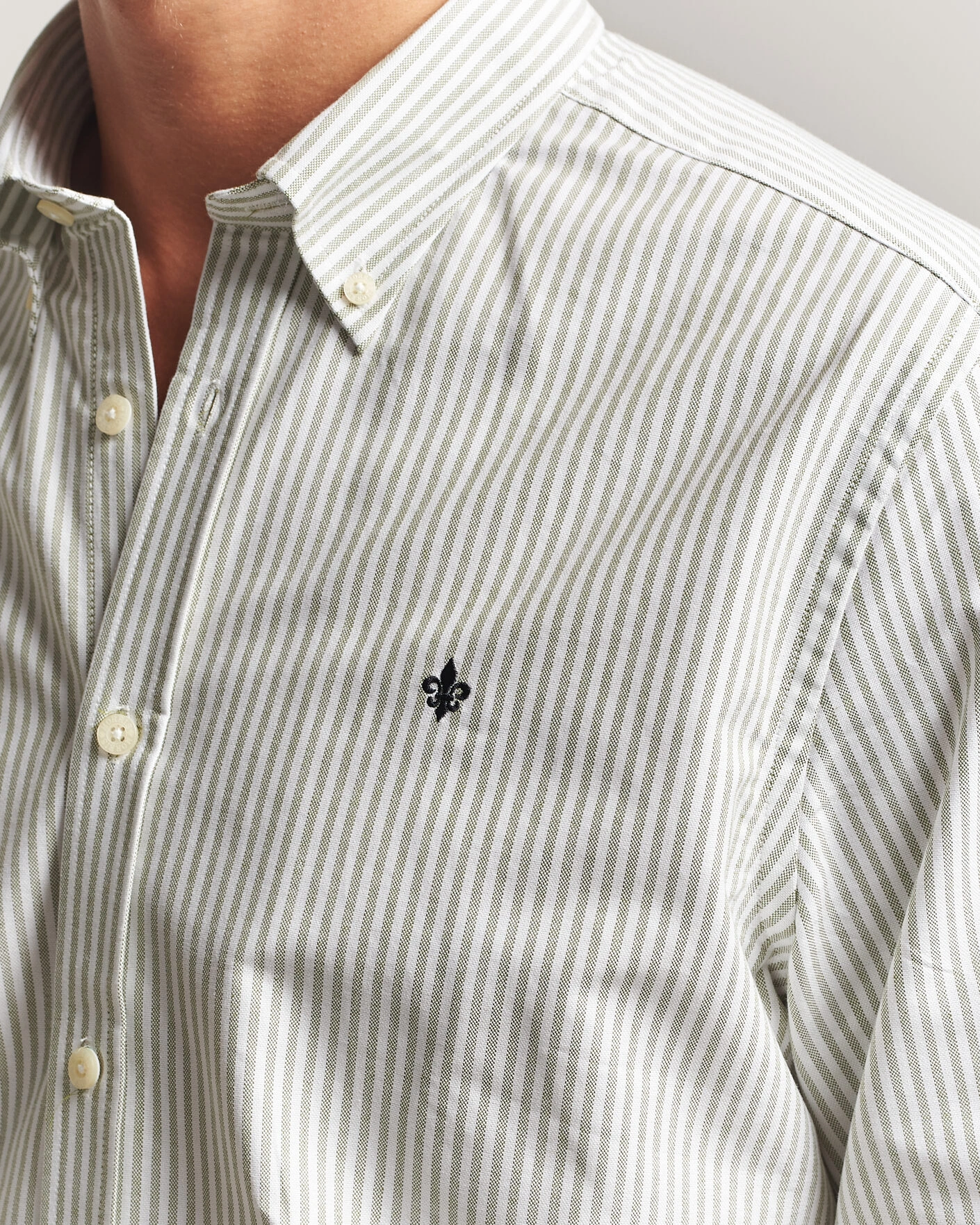 Herr | Skjortor | Morris | Douglas Oxford Stripe Shirt Olive