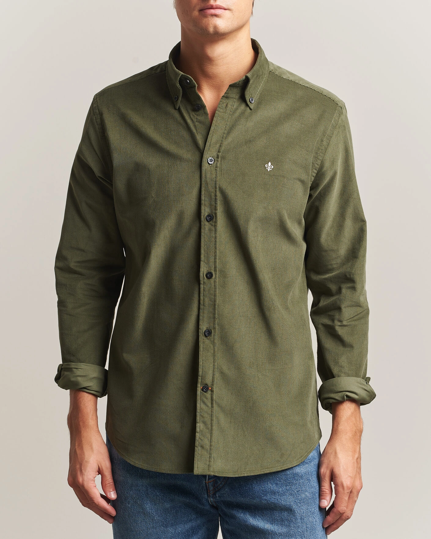 Herr | Skjortor | Morris | Douglas Cord Shirt Olive