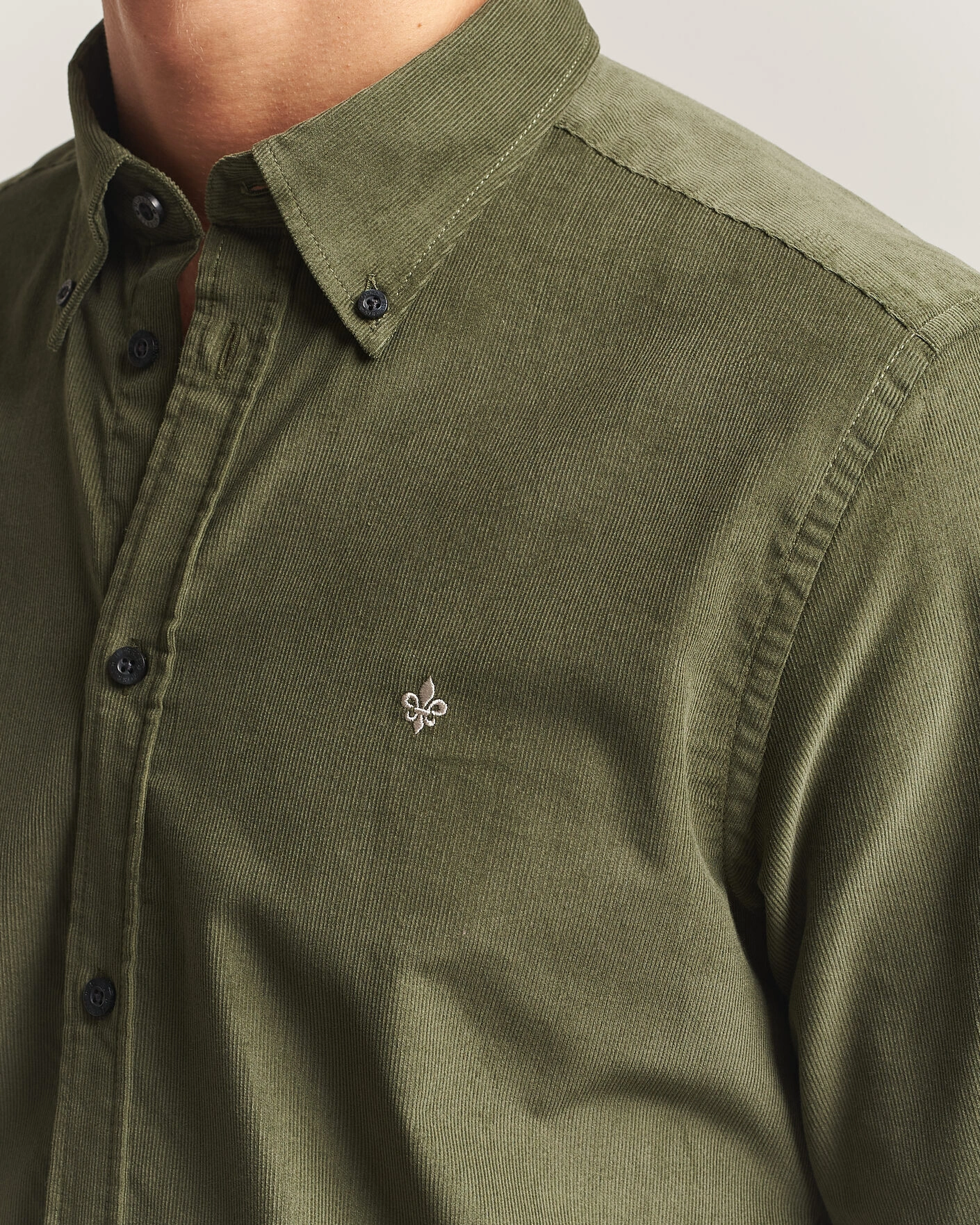 Herr | Skjortor | Morris | Douglas Cord Shirt Olive