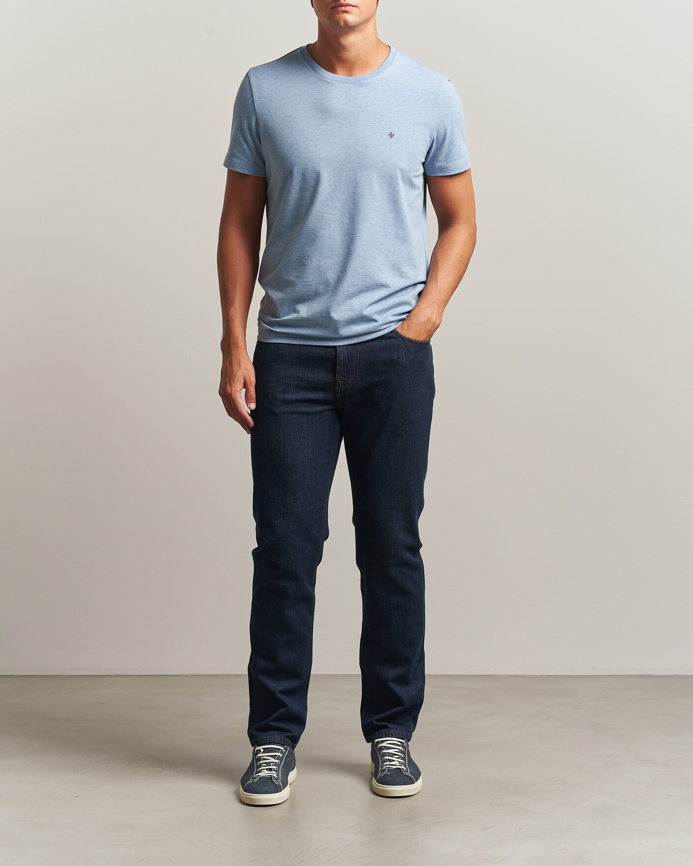 Herr | T-Shirts | Morris | James Crew Neck T-Shirt Blue