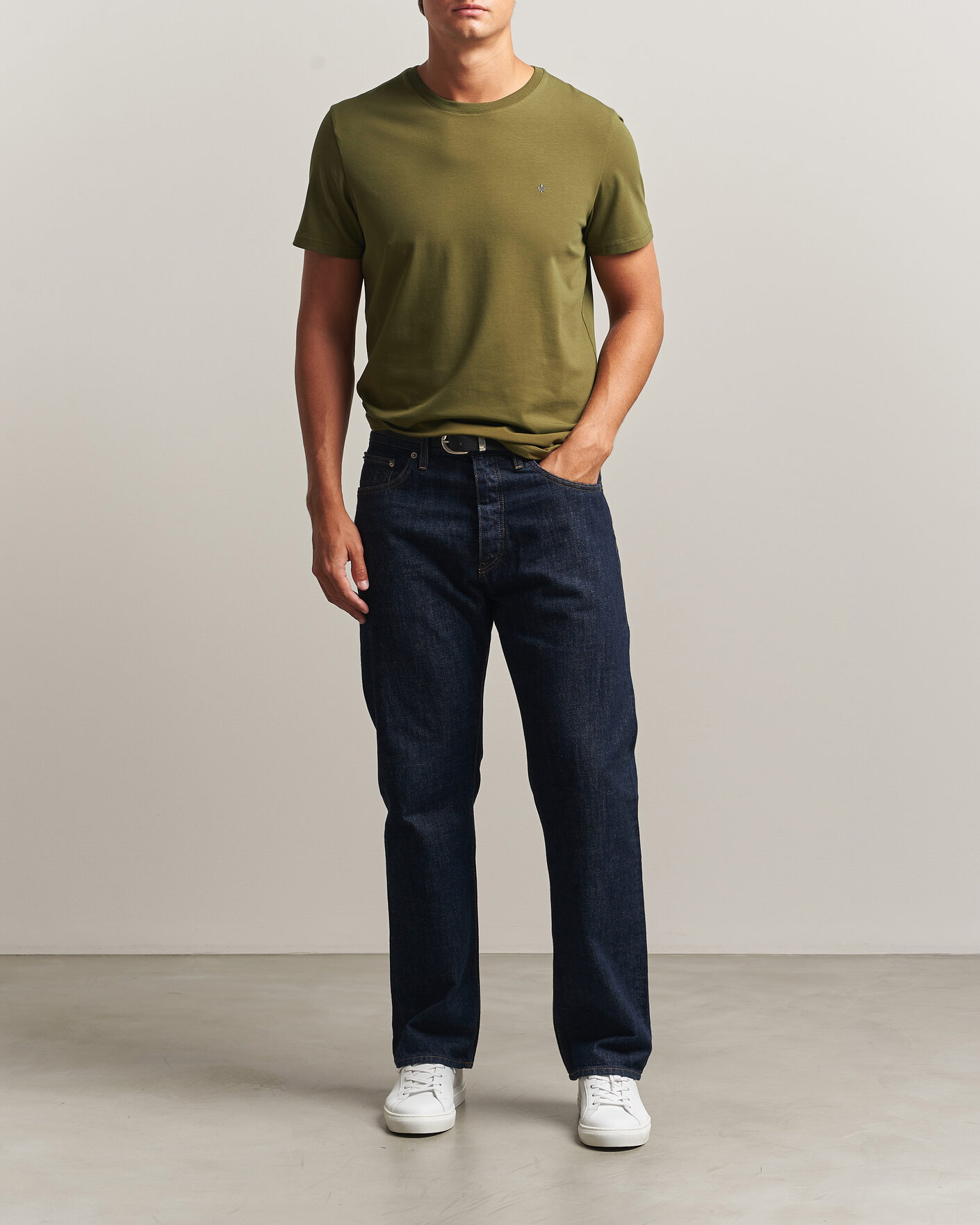 Herr | T-Shirts | Morris | James Crew Neck T-Shirt Olive