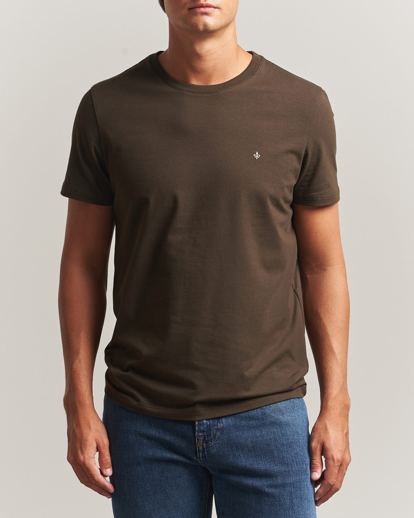 Herr | T-Shirts | Morris | James Crew Neck T-Shirt Brown