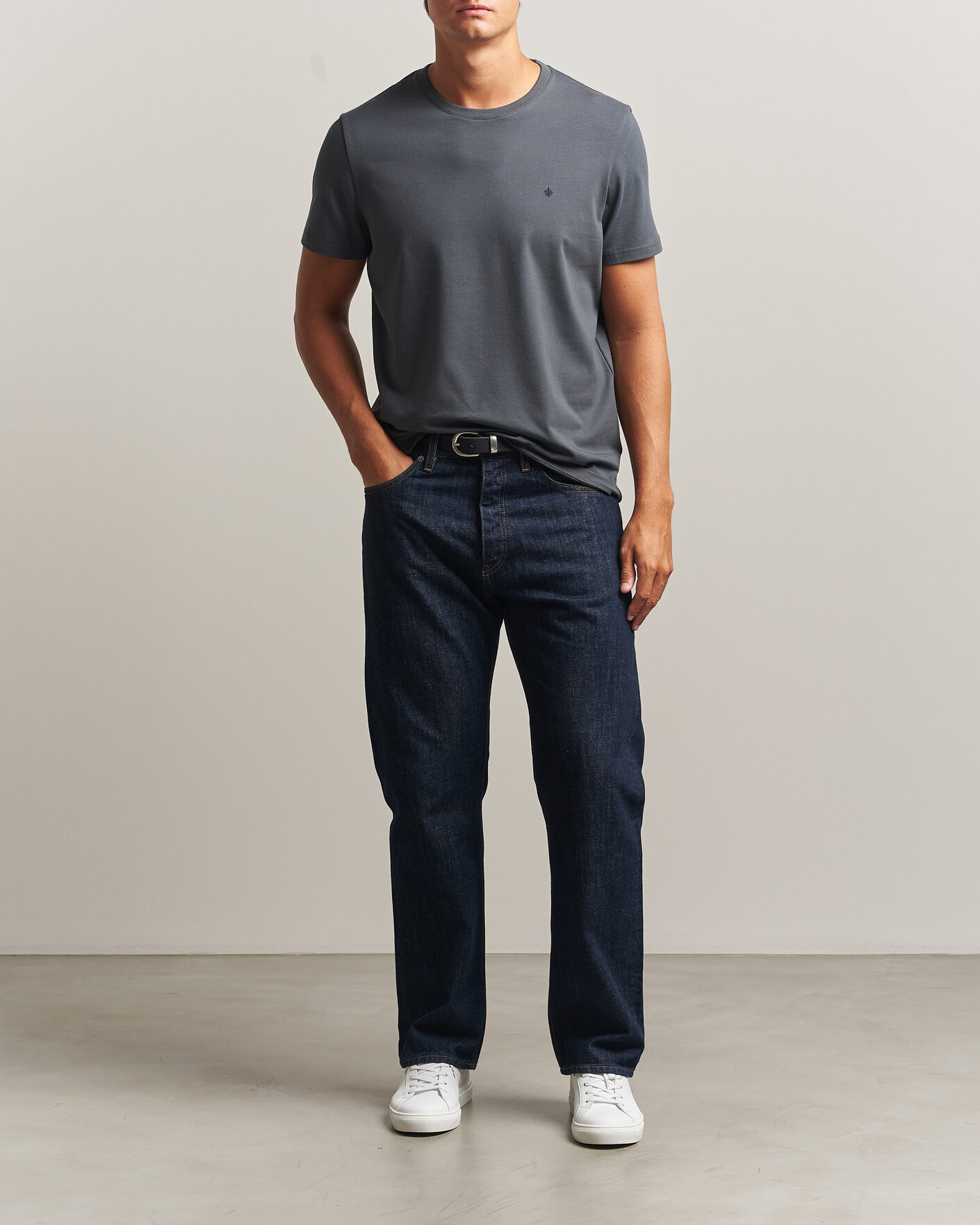 Herr | T-Shirts | Morris | James Crew Neck T-Shirt Grey