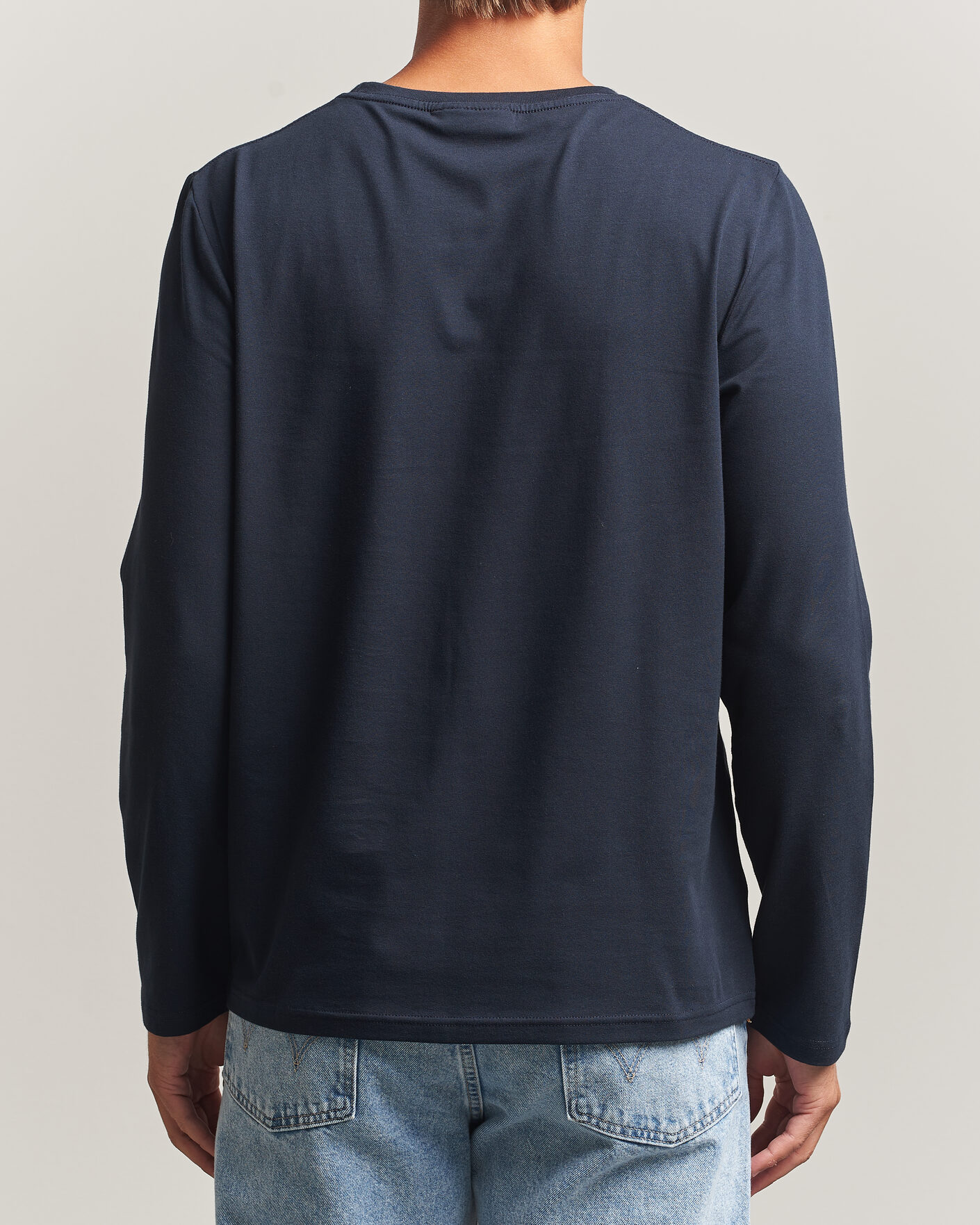 Herr | T-Shirts | Morris | James Long Sleeve T-Shirt Old Blue