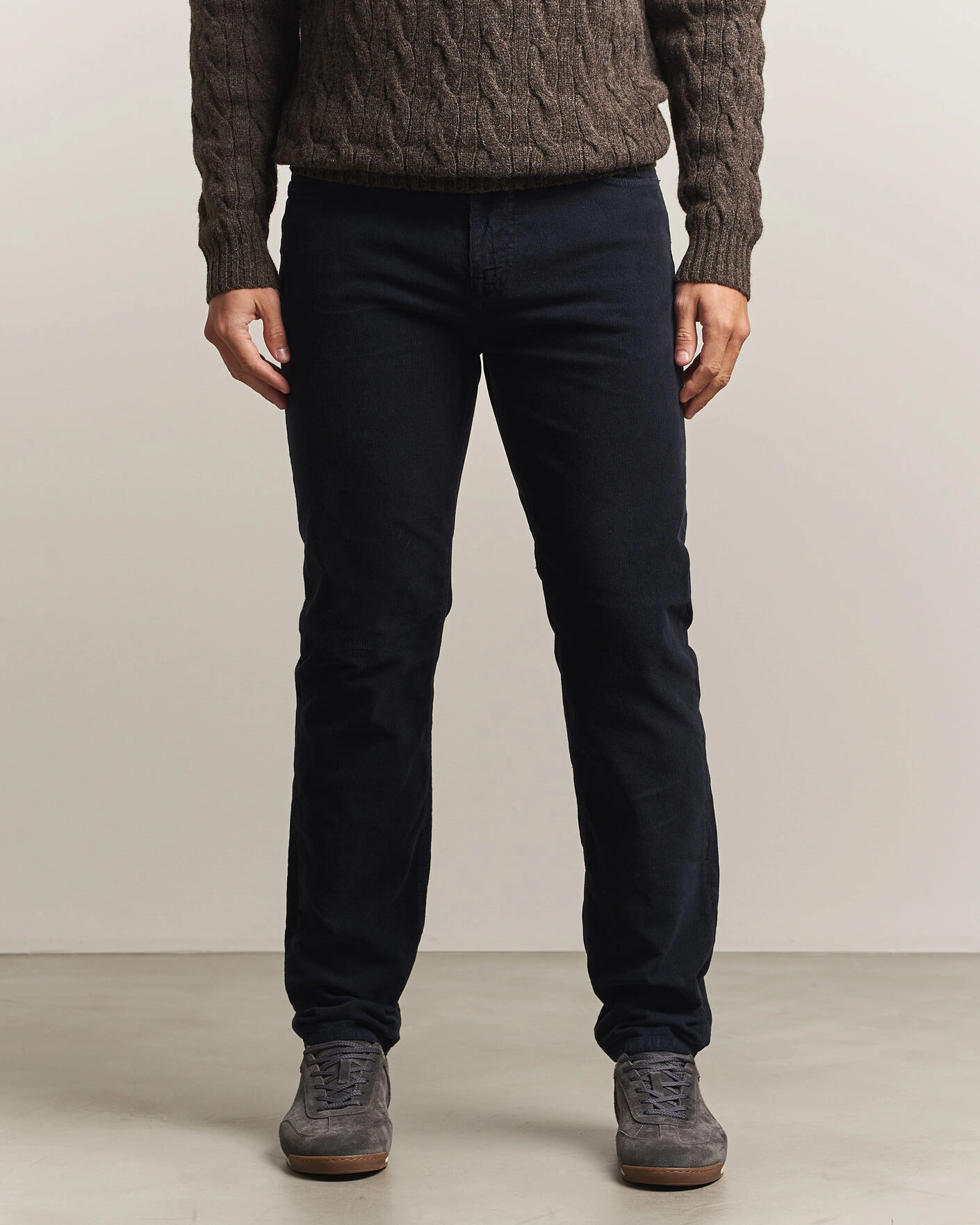 Herr | Byxor | Morris | James Cord 5-Pocket Pants Navy