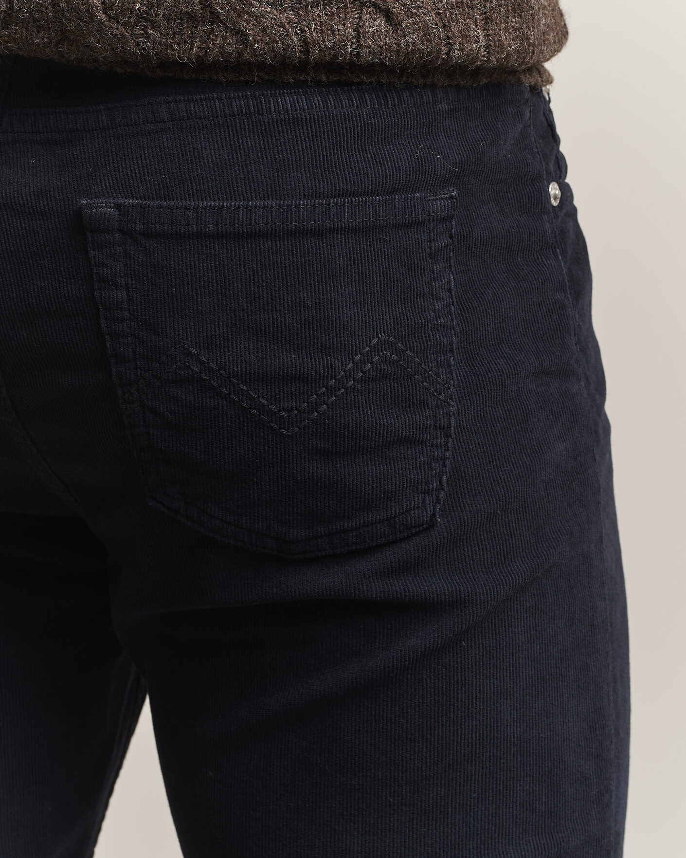 Herr | Byxor | Morris | James Cord 5-Pocket Pants Navy