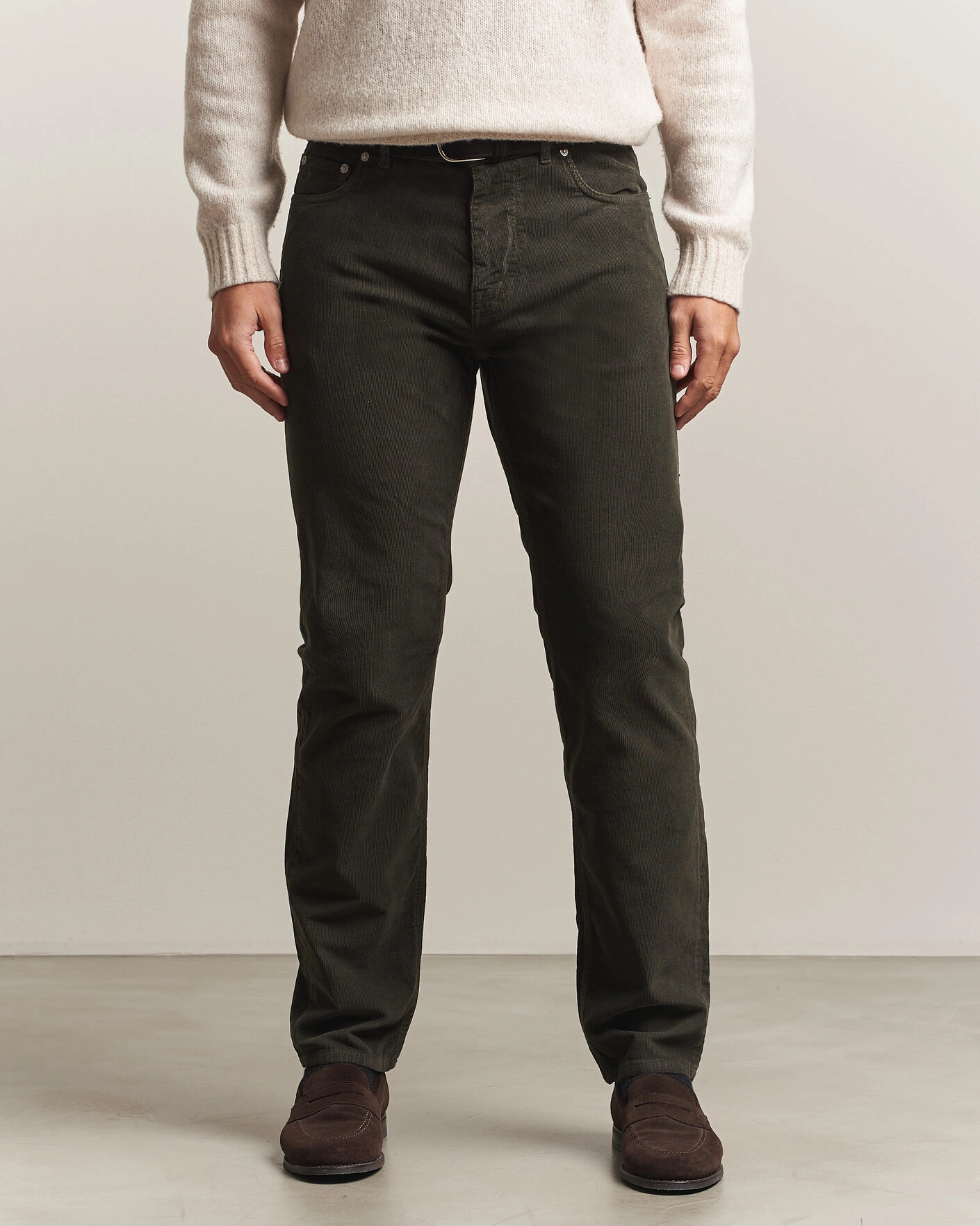 Herr | Byxor | Morris | James Cord 5-Pocket Pants Olive