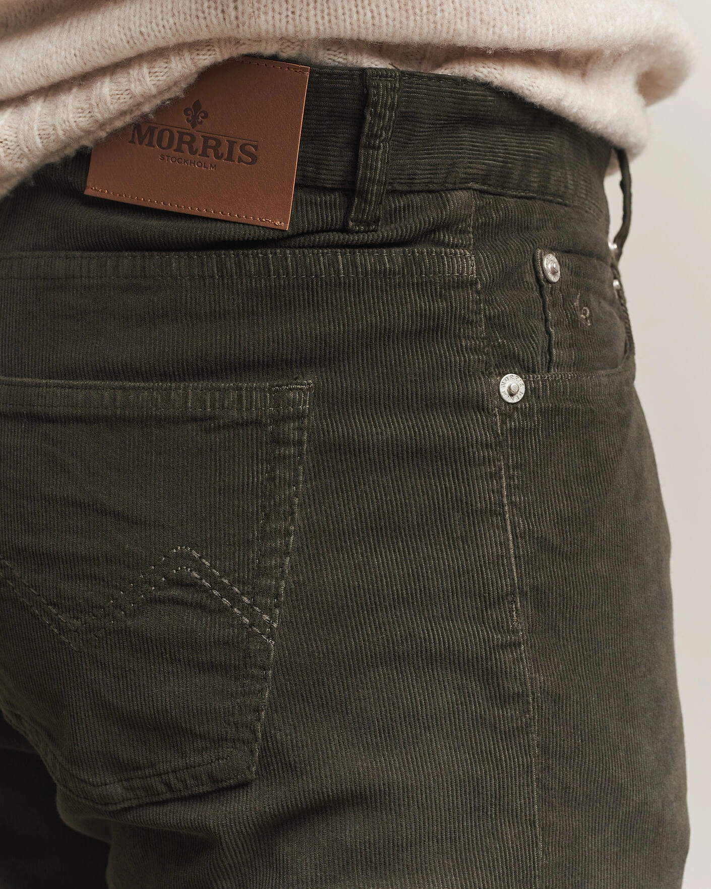 Herr | Byxor | Morris | James Cord 5-Pocket Pants Olive