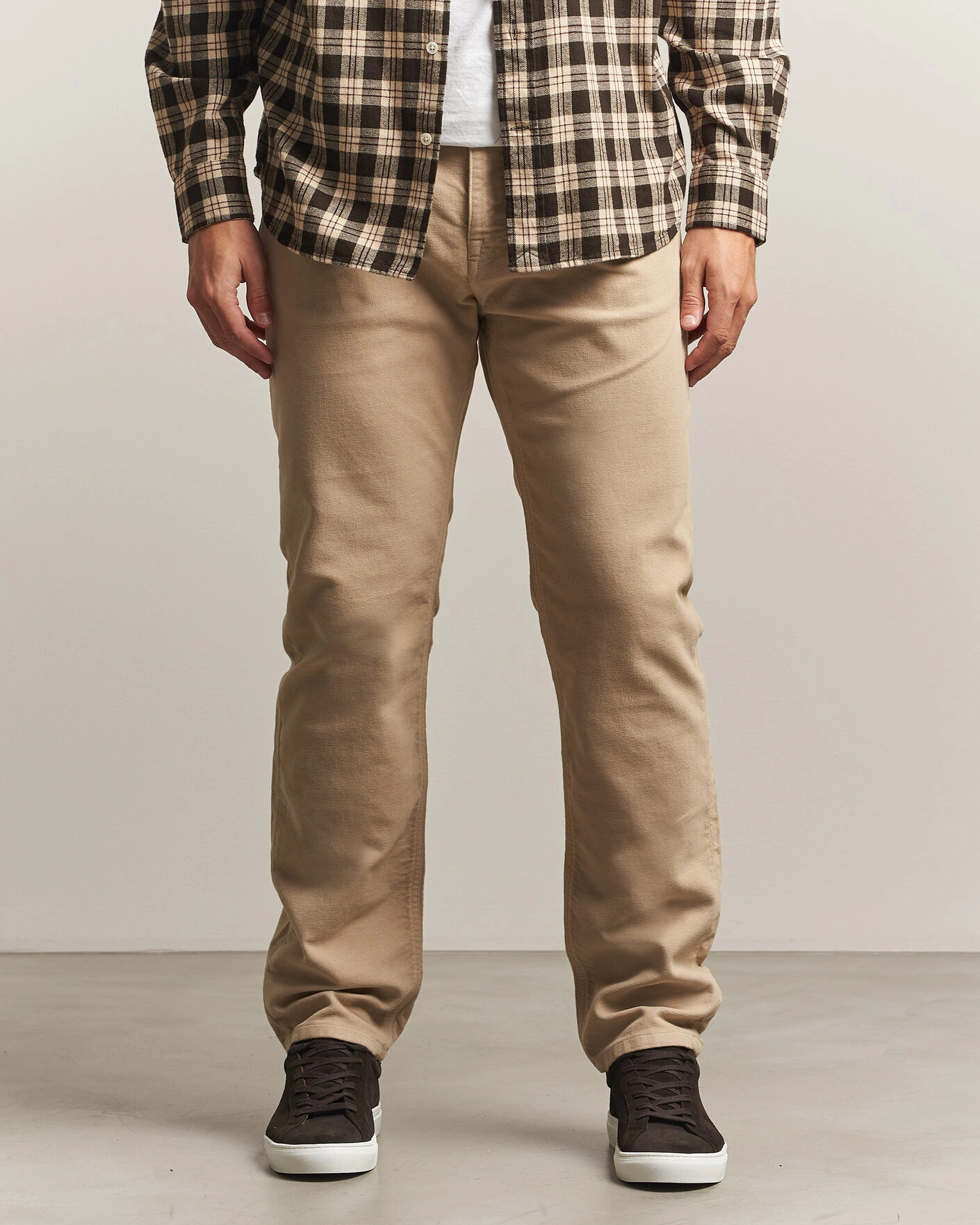 Herr | Byxor | Morris | James Winter Twill 5-Pocket Pants Khaki