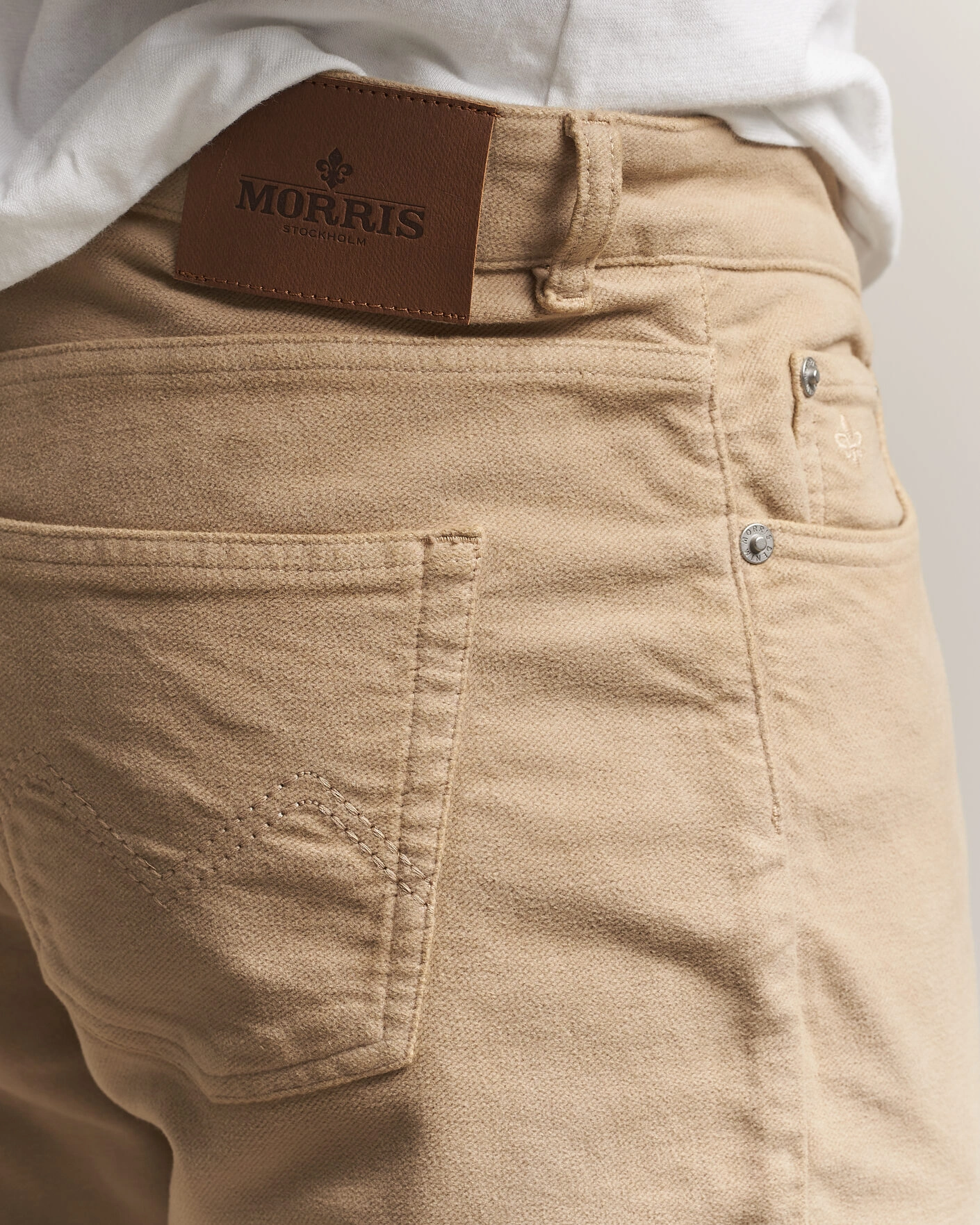 Herr | Byxor | Morris | James Winter Twill 5-Pocket Pants Khaki