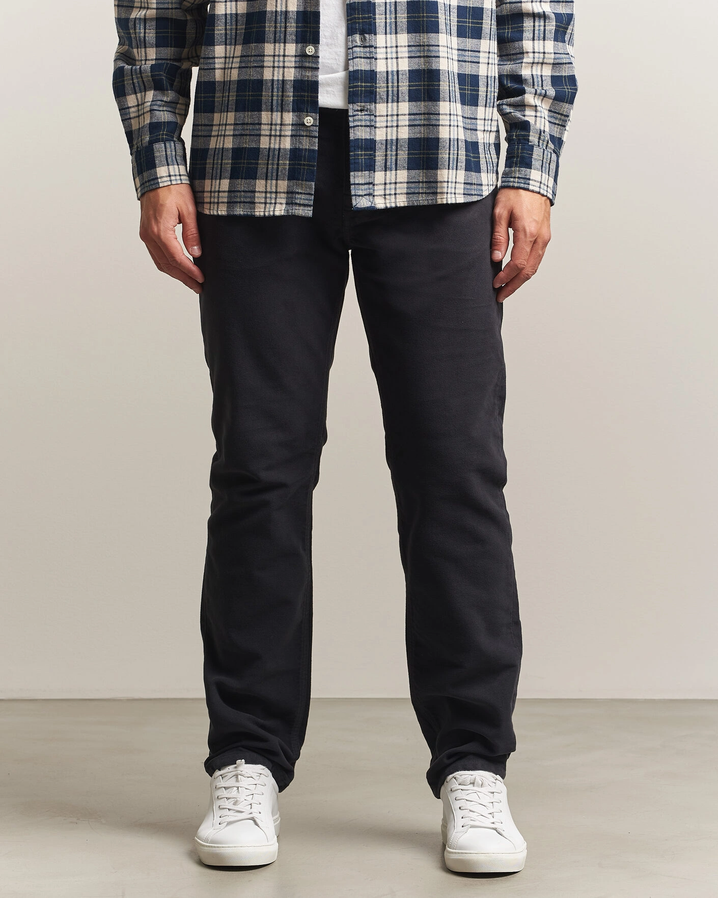 Herr | Byxor | Morris | James Winter Twill 5-Pocket Pants Blue