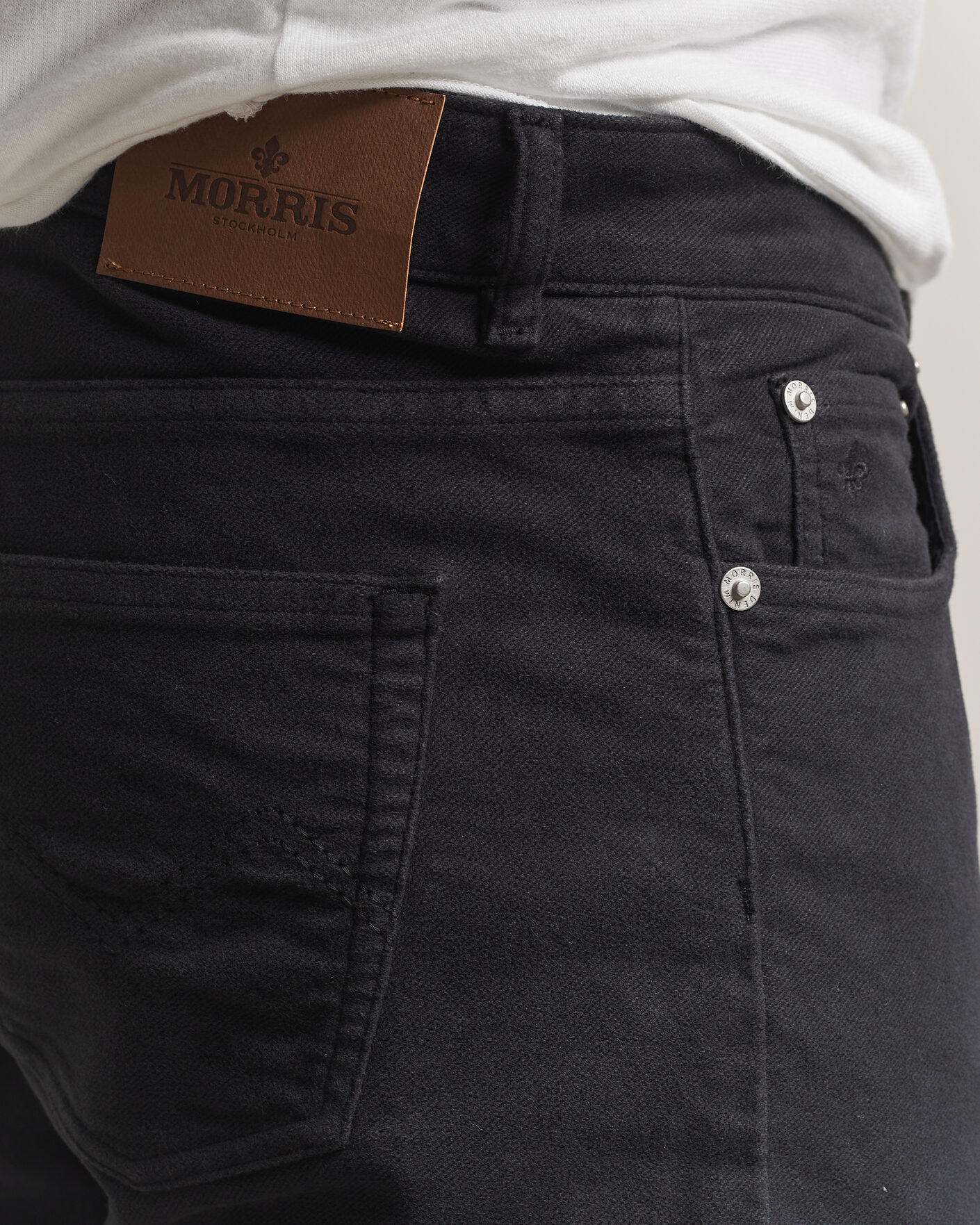 Herr | Byxor | Morris | James Winter Twill 5-Pocket Pants Blue