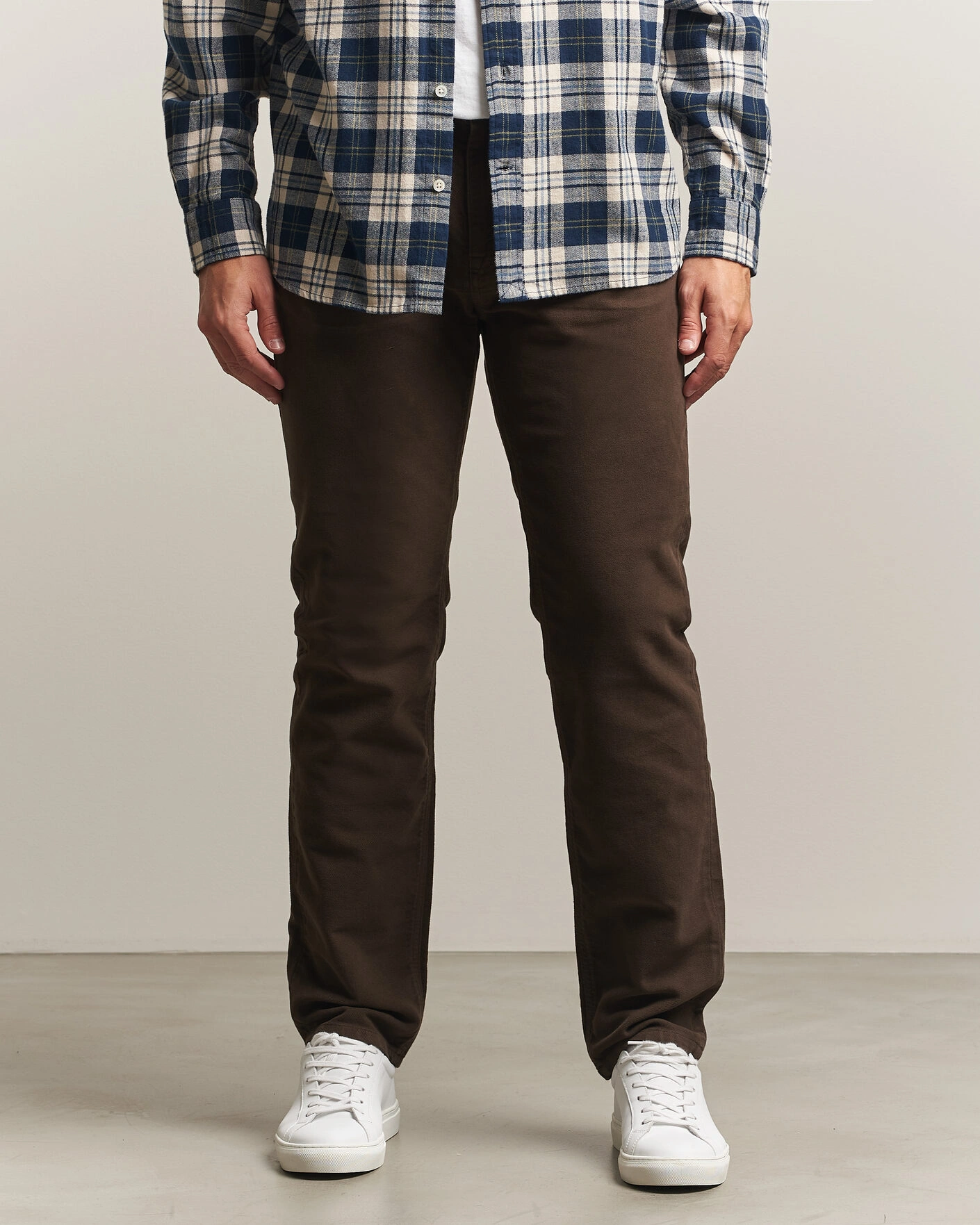 Herr | Byxor | Morris | James Winter Twill 5-Pocket Pants Brown