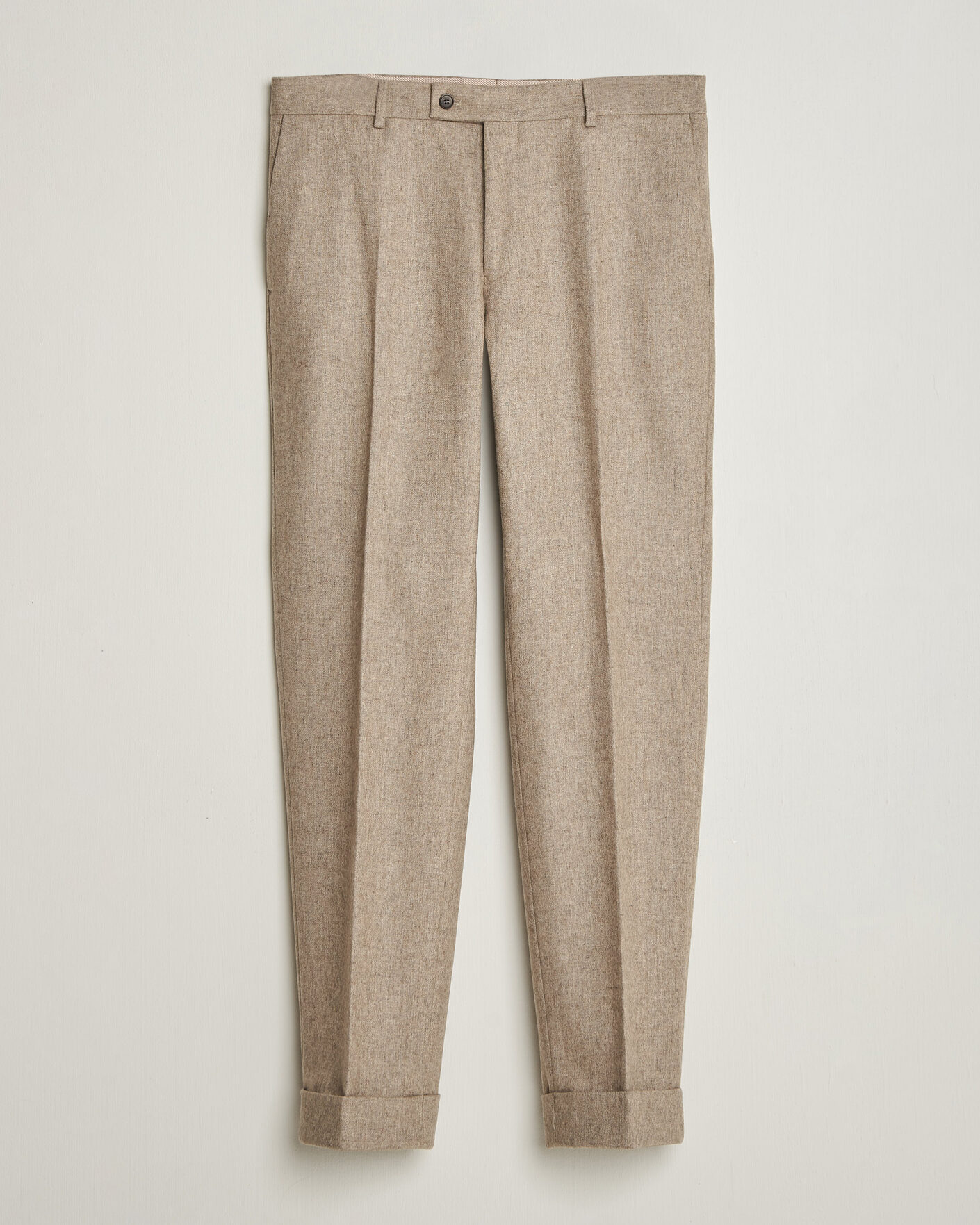 Herr | Byxor | Morris | Flannel Suit Trousers Khaki