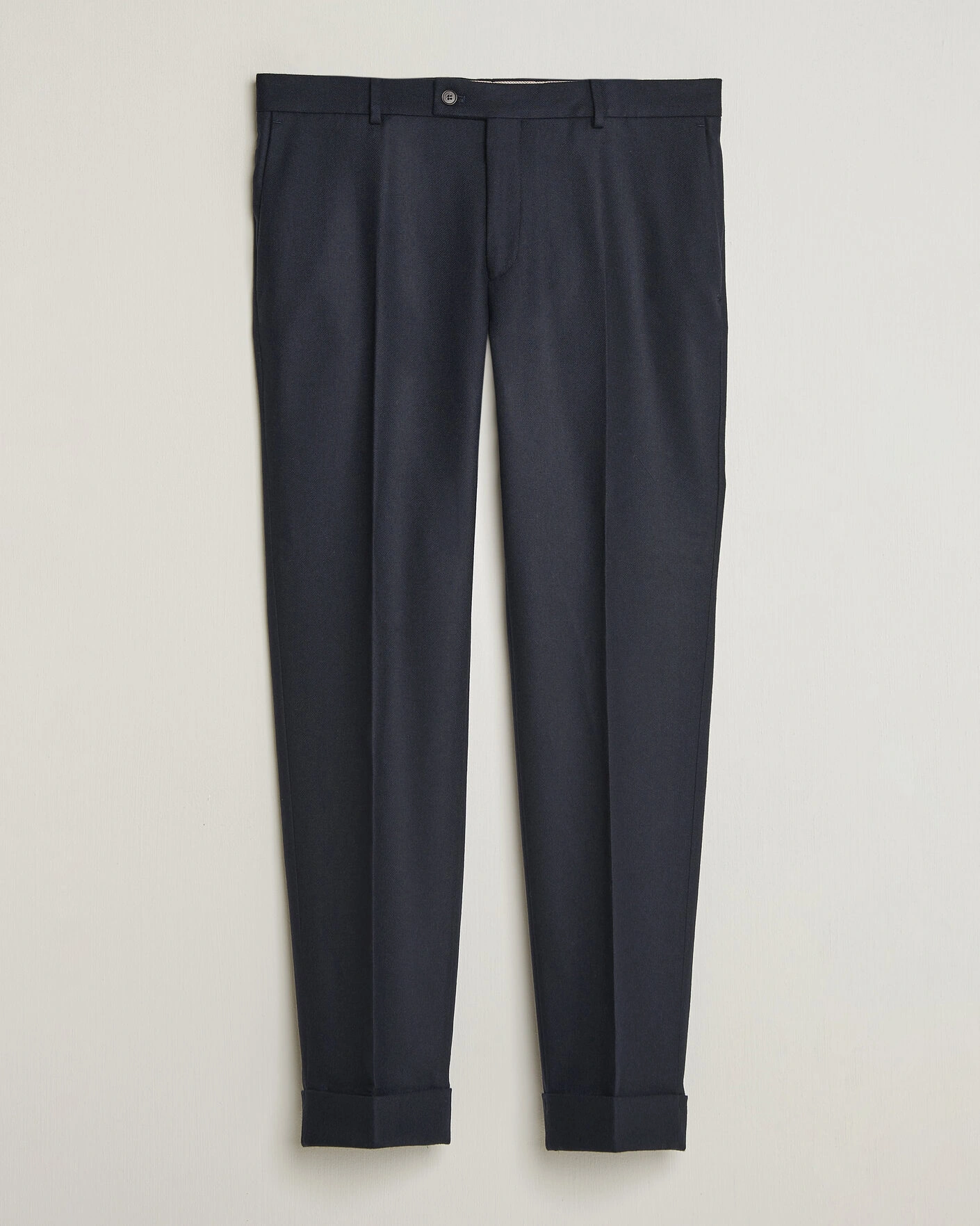 Herr | Byxor | Morris | Flannel Suit Trousers Navy