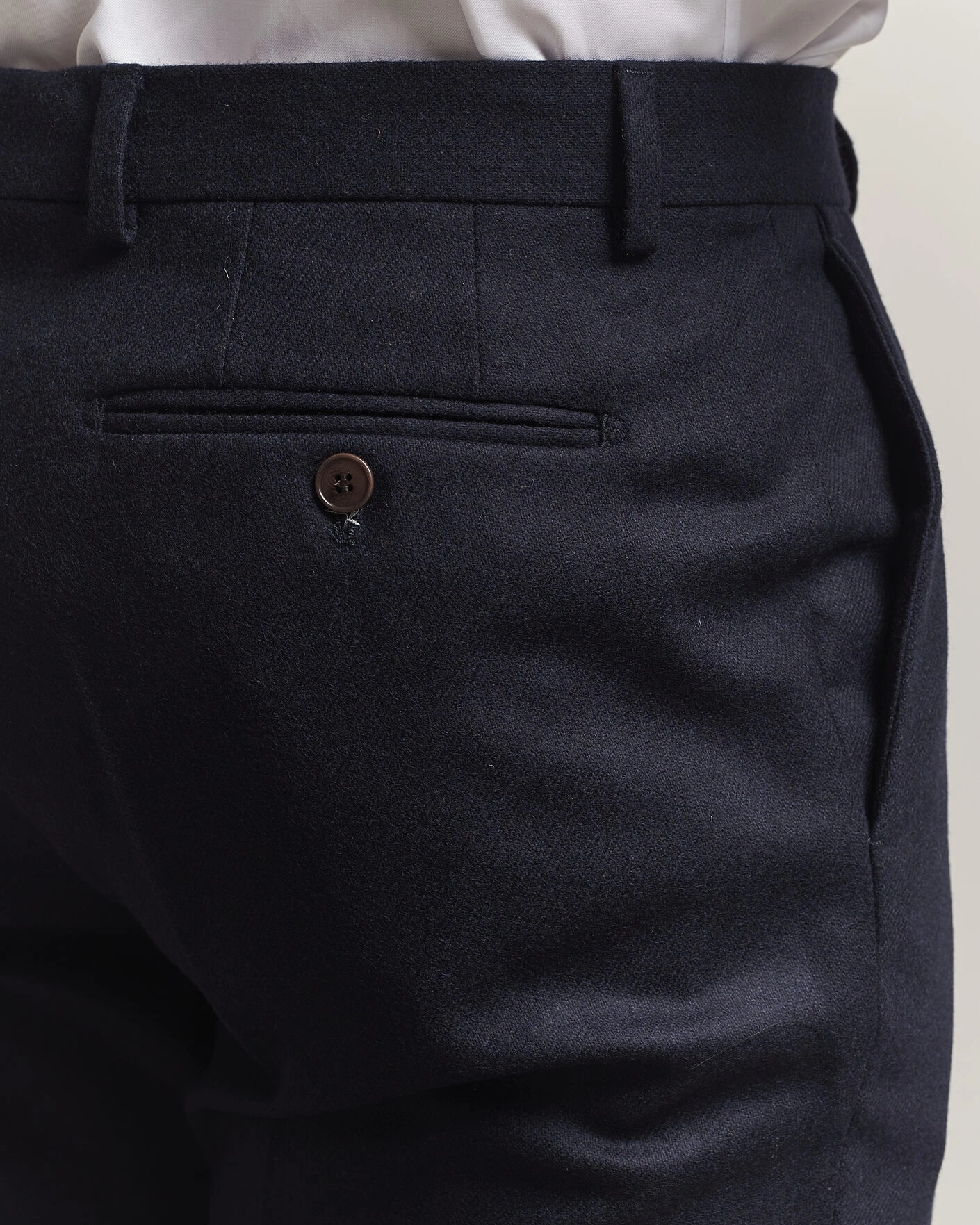 Herr | Byxor | Morris | Flannel Suit Trousers Navy