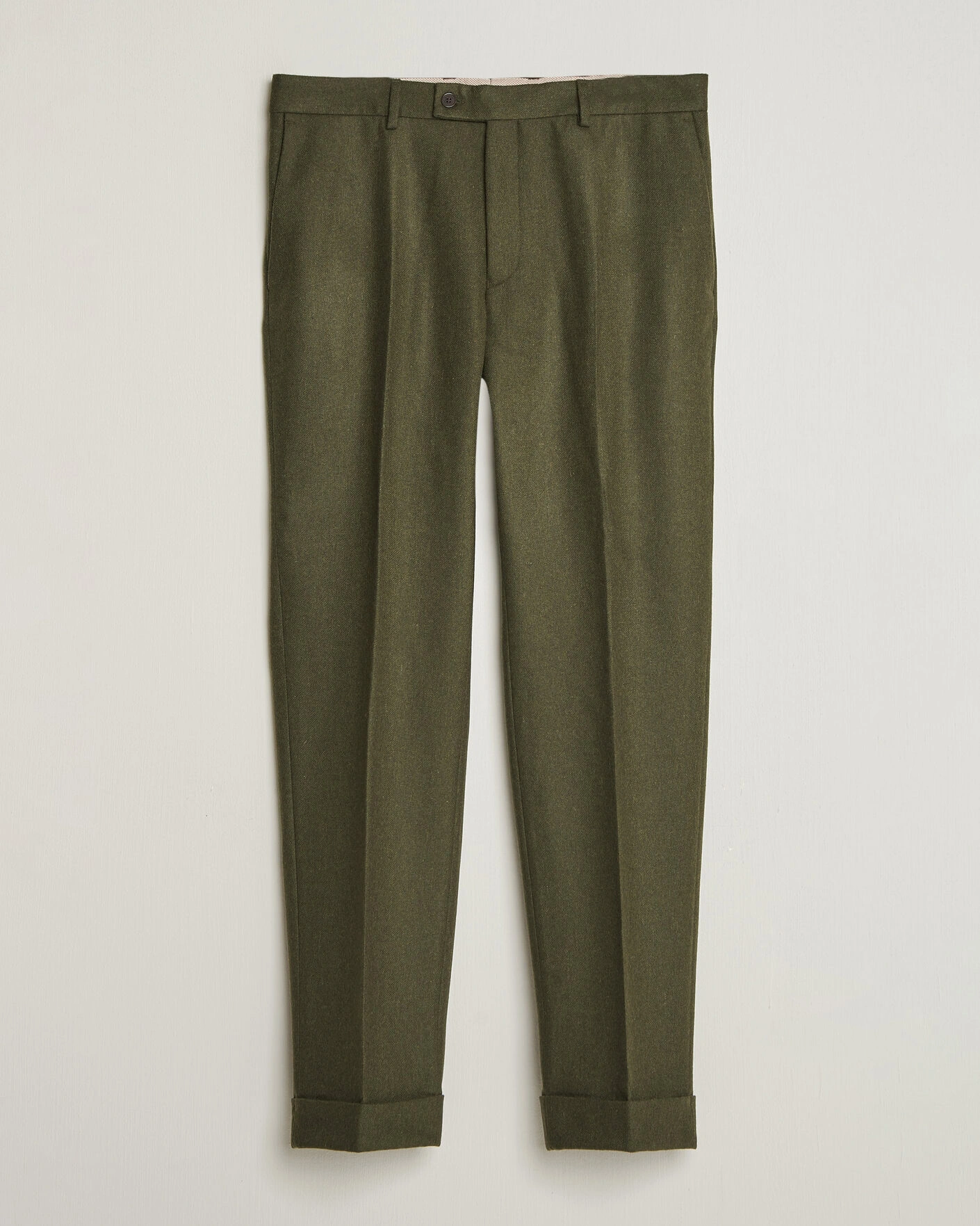 Herr | Byxor | Morris | Flannel Suit Trousers Green