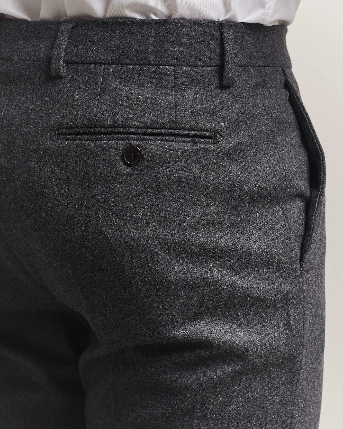 Herr | Byxor | Morris | Flannel Suit Trousers Grey