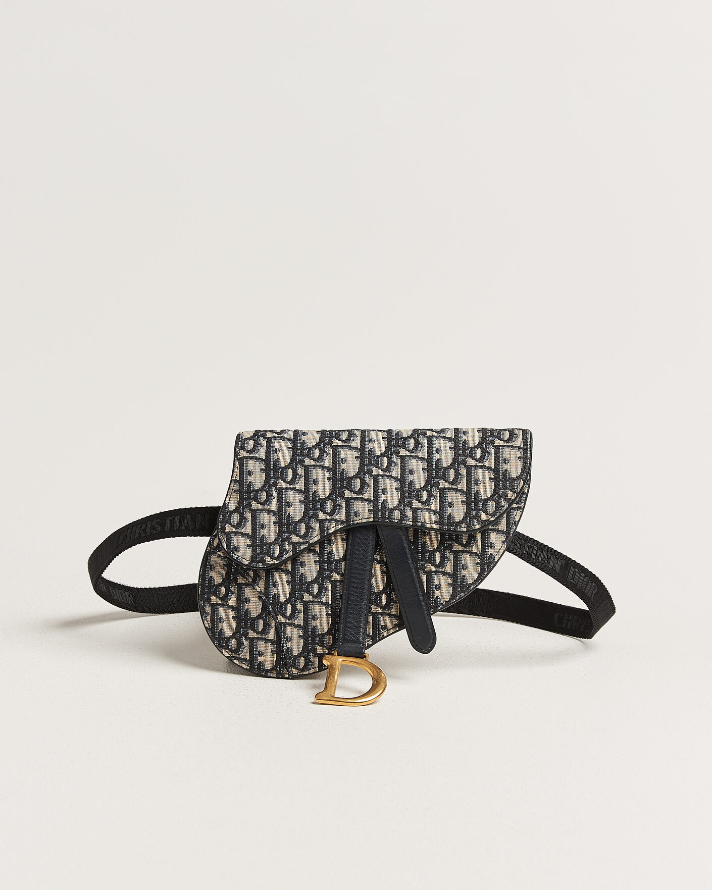 Herr | Pre-Owned & Vintage Bags | Dior Pre-Owned | Saddle Belt Pouch Bag Oblique Jacquard Blue