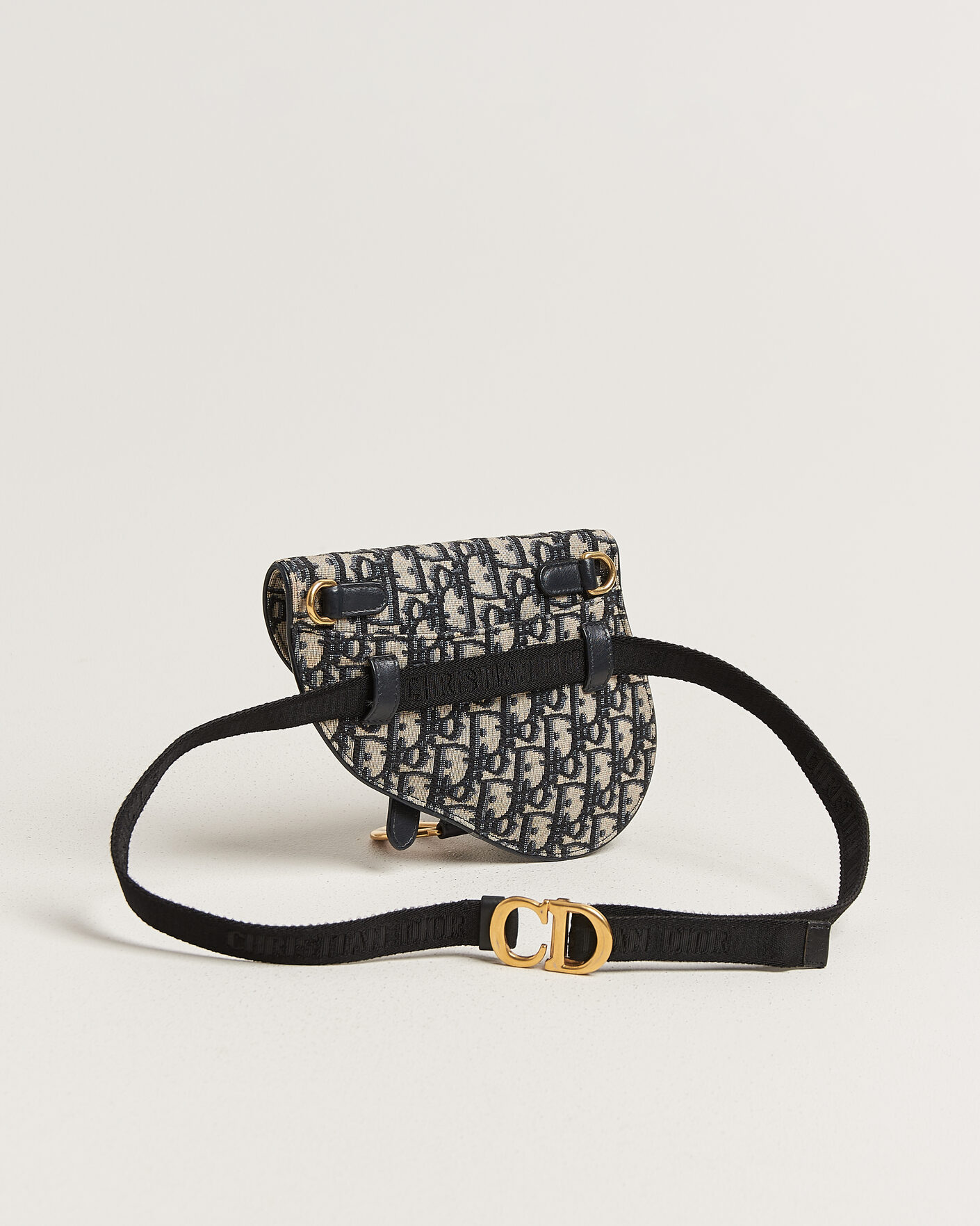 Herr | Pre-Owned & Vintage Bags | Dior Pre-Owned | Saddle Belt Pouch Bag Oblique Jacquard Blue