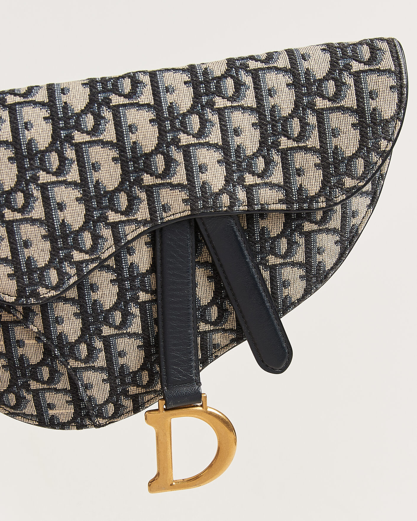 Herr | Pre-Owned & Vintage Bags | Dior Pre-Owned | Saddle Belt Pouch Bag Oblique Jacquard Blue